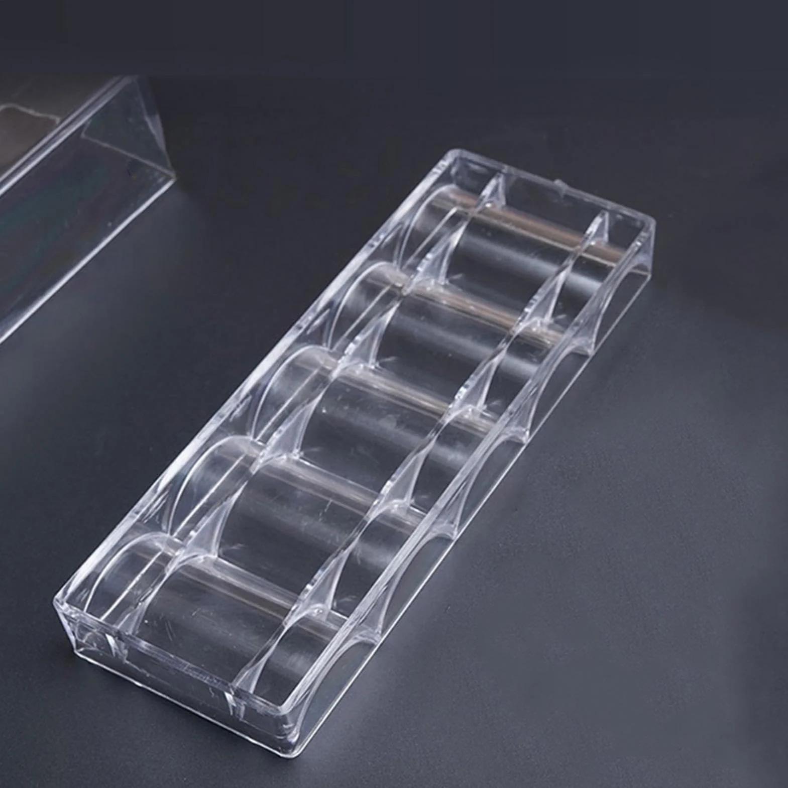 Chip Rack Clear Display Case Clear Tray Container with Lid Poker Chips Box Acryl PokerChips Tray Box Challenge Coin Display Mahjong Chips Storage Poker Chip Storage Box Poker Chips Organizer