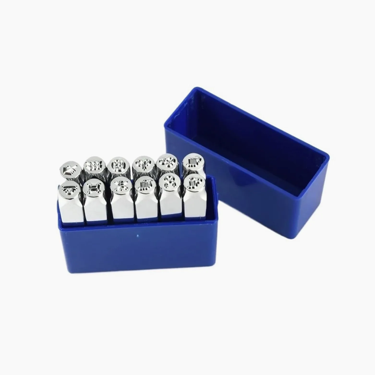 Modelos de letras de acero Perforadora de sello metal con diseño temático | Con caja de herramientas adecuada for estampar joyería en cuero.(AECH04-11621)