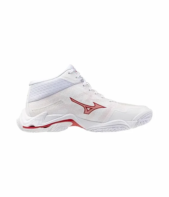 Mizuno Wave Lightning Elite MD Zapatillas Blancas Rojas Mujer 2026