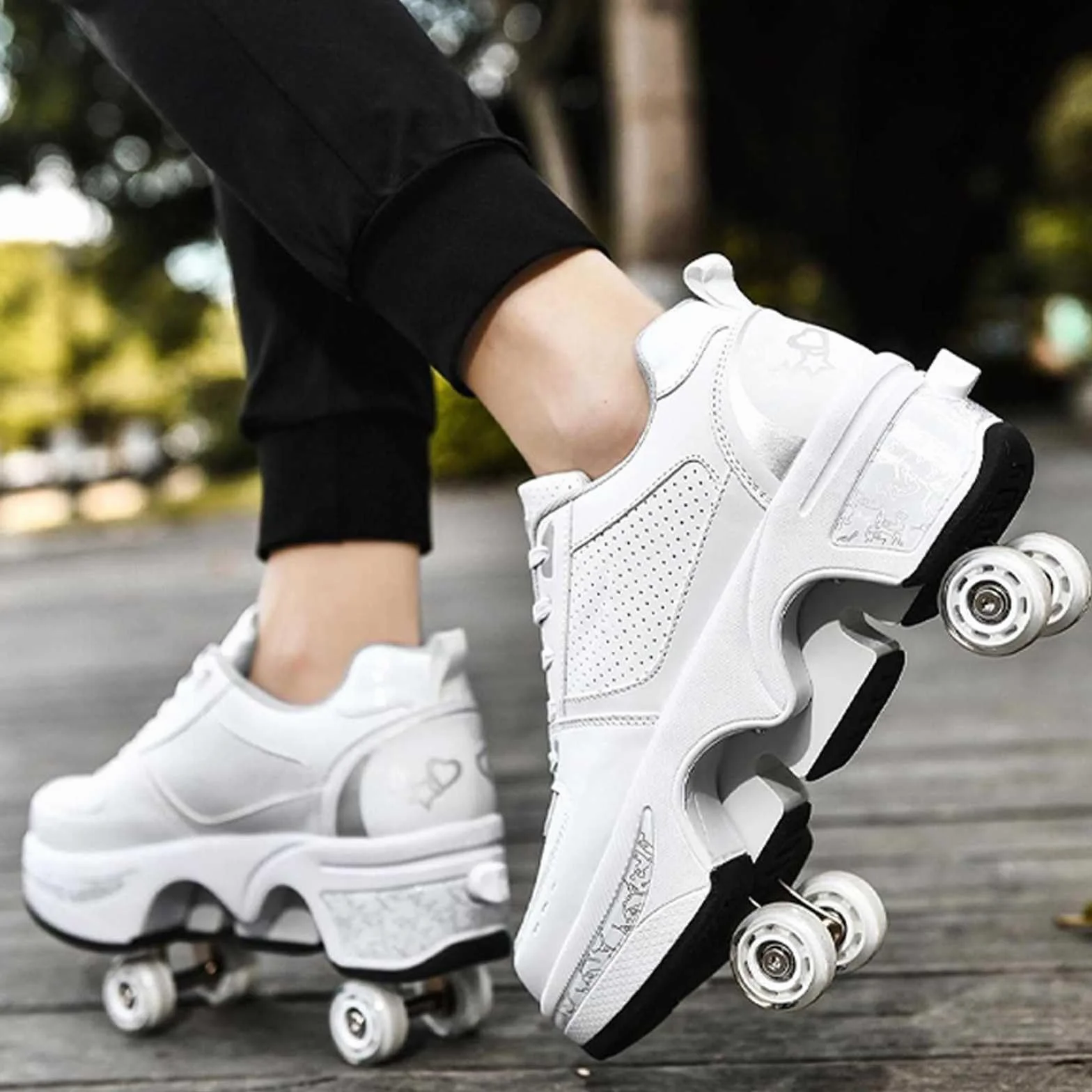 Zapatos con Ruedas para Niños y Niñas Patines Quad Ruedas Sneakers Regalo