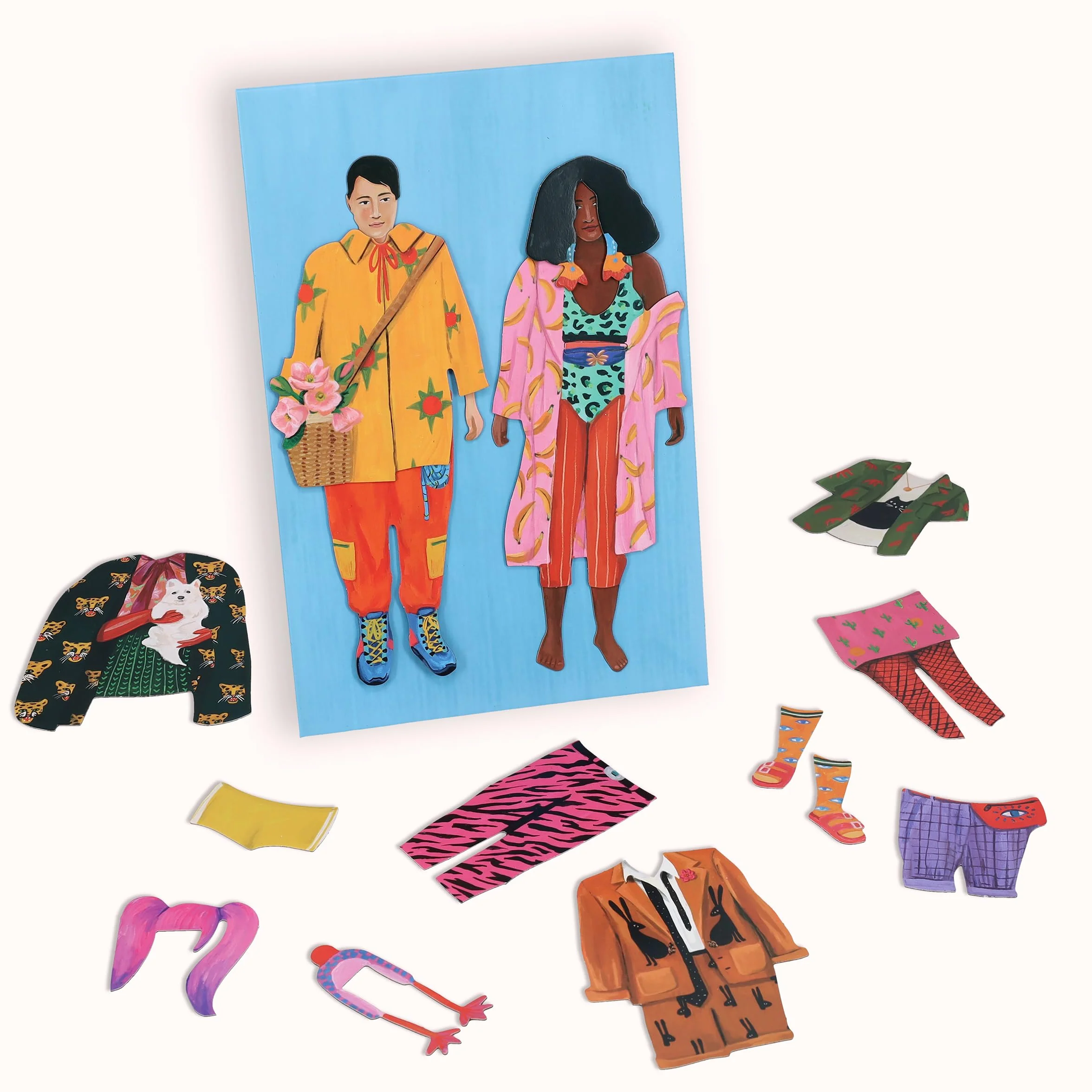Chronicle Books Fearless Fashion Magnetic Dolls | Mix-N-Match Set | 4 Dolls, 50 Pieces, Thousands of Combinations