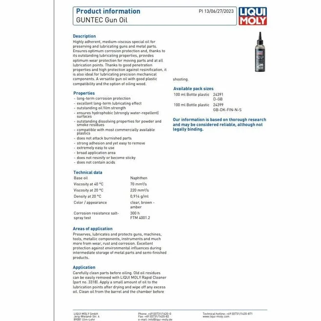WOL-Aceite para armas LiquiMoly GUNTEC 100 ml 24391 (1)