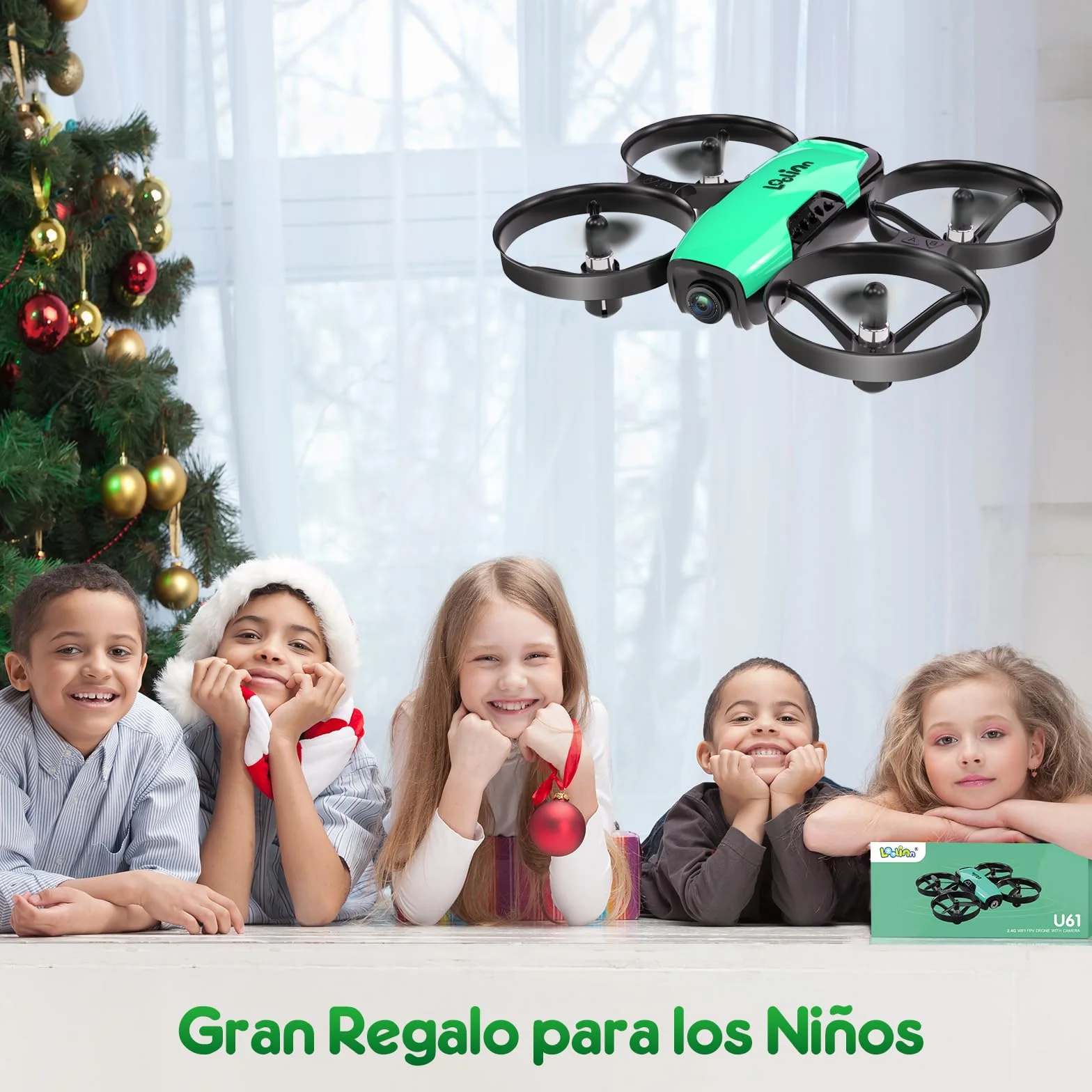 Loolinn | Drones para Niños con Camara Ajustable (8+), Mini Dron con Fotos y Videos, Incluye Dos Baterias, Seguro Para Volar, Fácil De Volar, Certificación Aprobada C0 (Idea para Regalo)