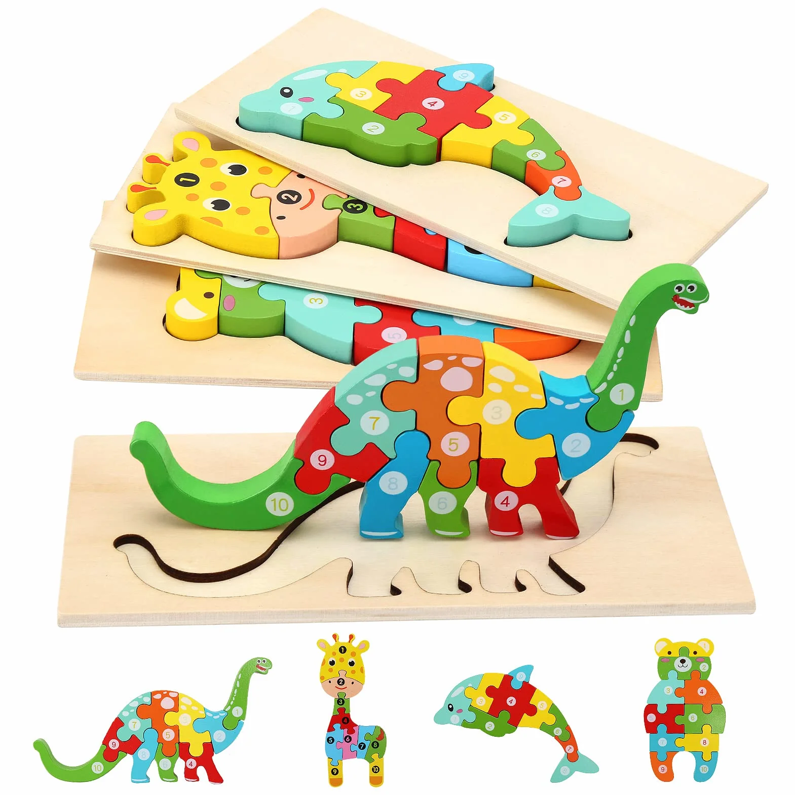 Animales Juguetes Puzzle Madera Niños 1 2 3 Años, Bebe Juguete Montessori 1 2 3 Años Niña Niño, Juego Educativo Regalo Navidad