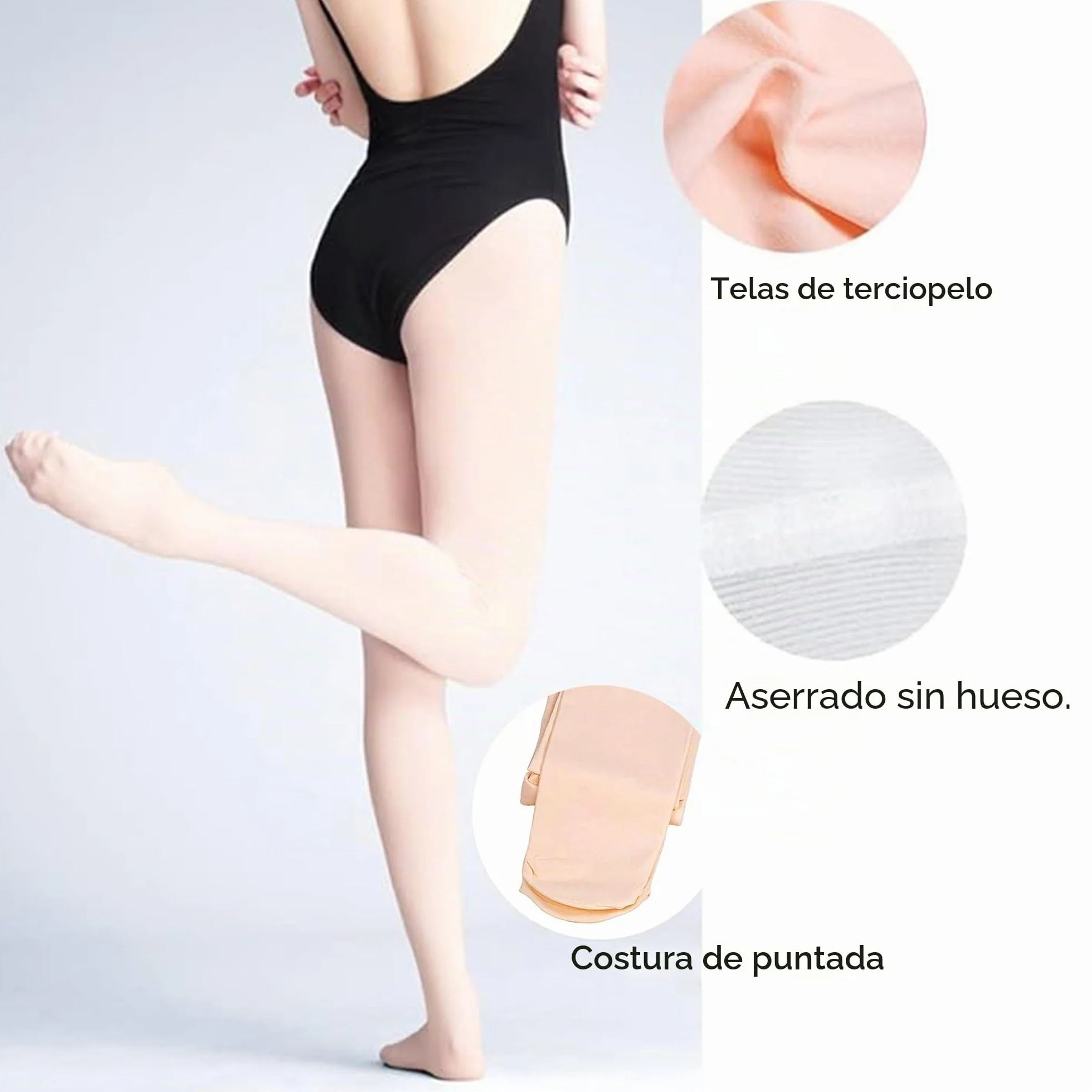 ONTYZZ Medias de Ballet Sin Costura 90 Den para Niñas y Damas Danza