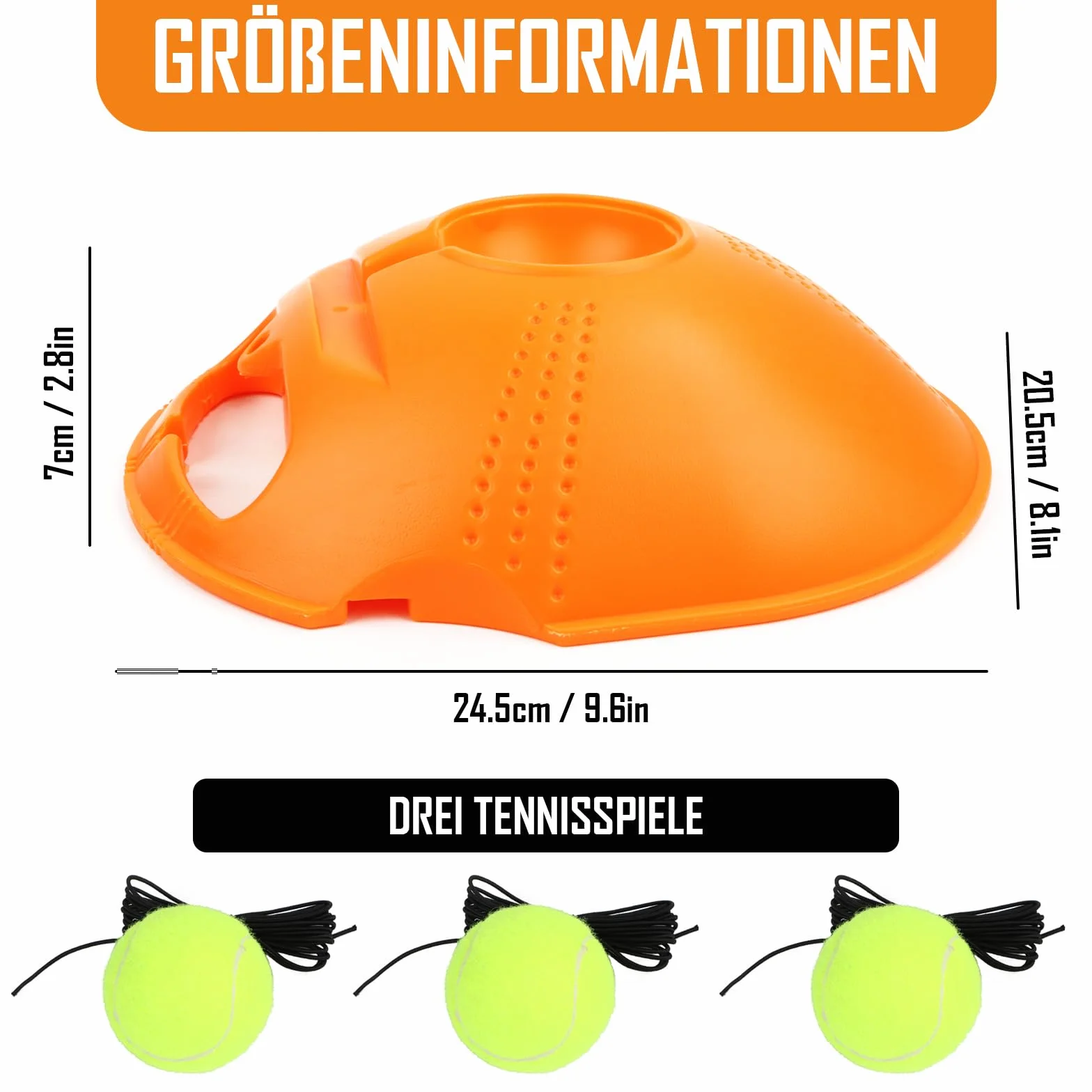 Entrenador de tenis autoguiado con 3 pelotas de rebote y cuerda para principiantes, niños y adultos