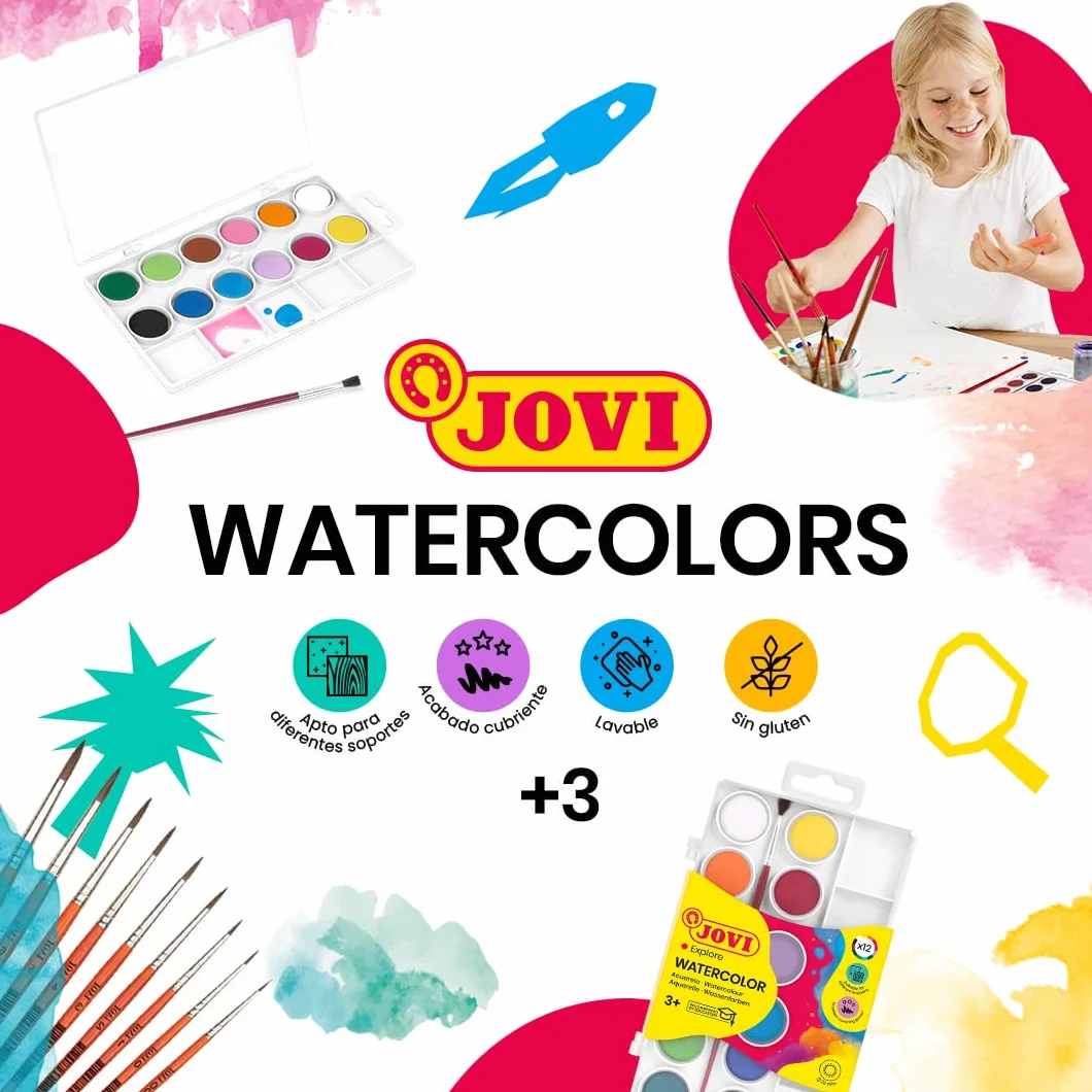 Jovi-724987 Estuche Acuarelas, Multicolor (800 12), color/modelo surtido, Única