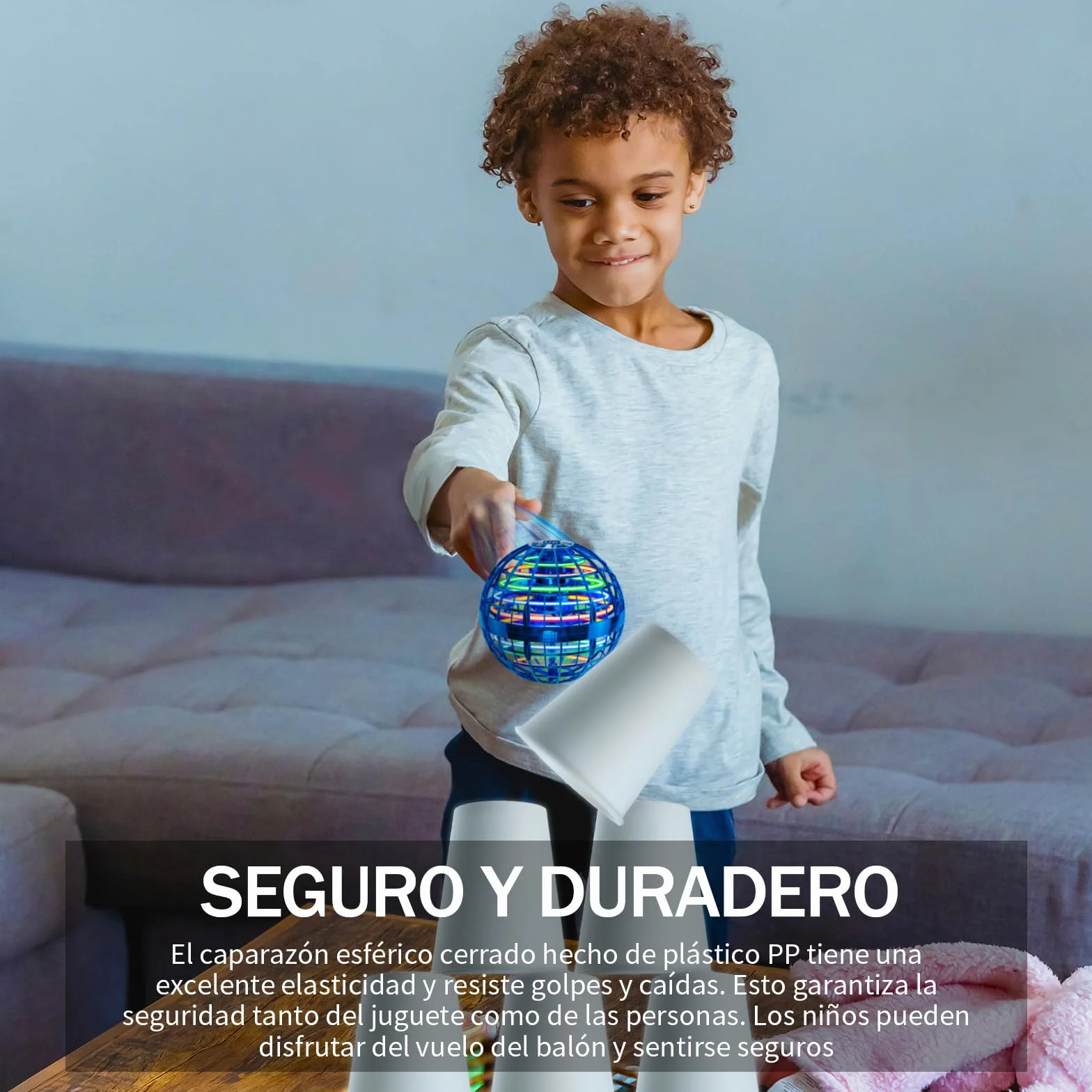 Ivtivfu Bola voladora (Azul) Flying Magica Hover Ball Fly UFO Bolas voladoras para niño y niñas, Juguetes para Exteriores para niños, Regalos para niños de 6 7 8 9 10 11 12
