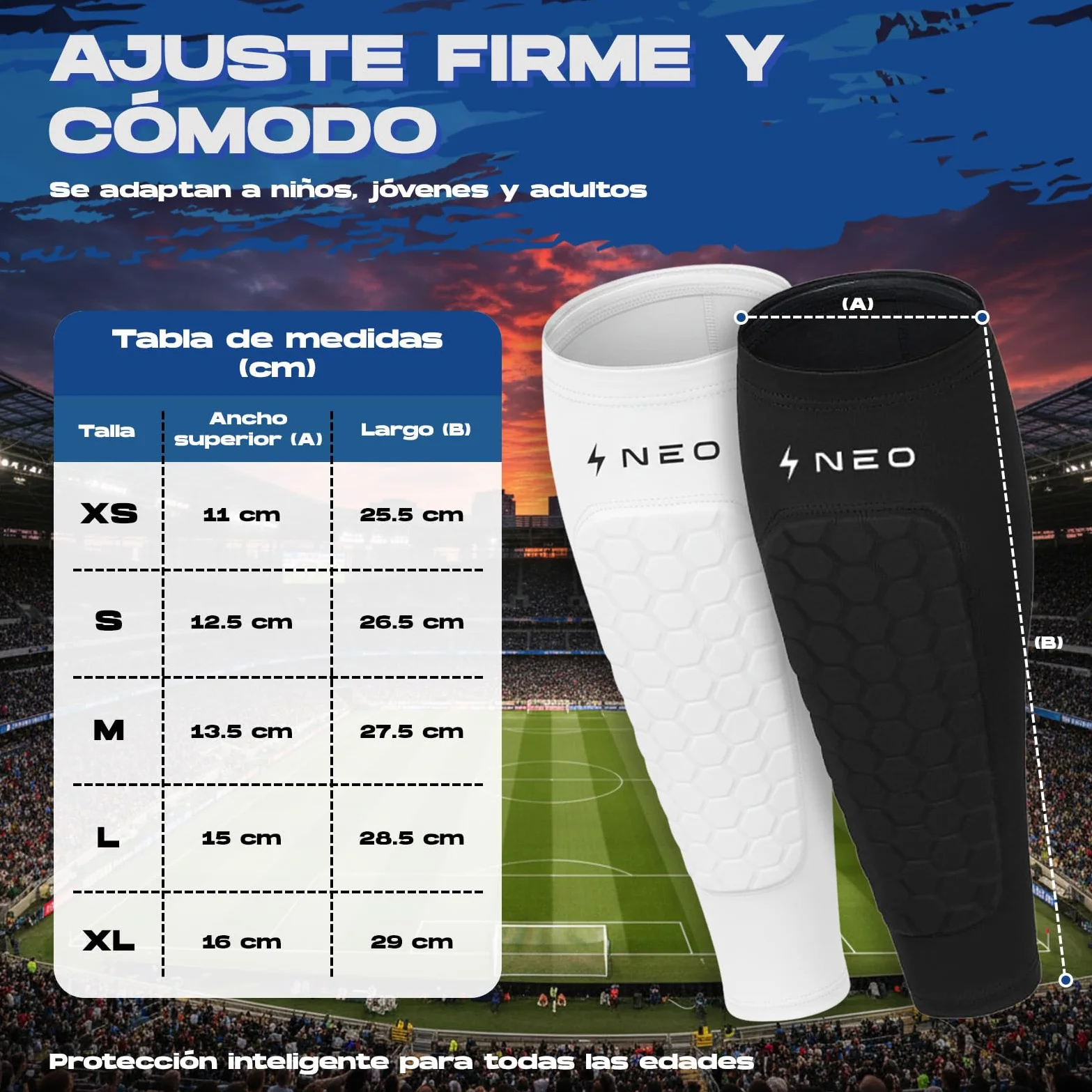Espinilleras Fútbol Premium Protección Pantorrilla Transpirable Antigolpes Adultos Niños