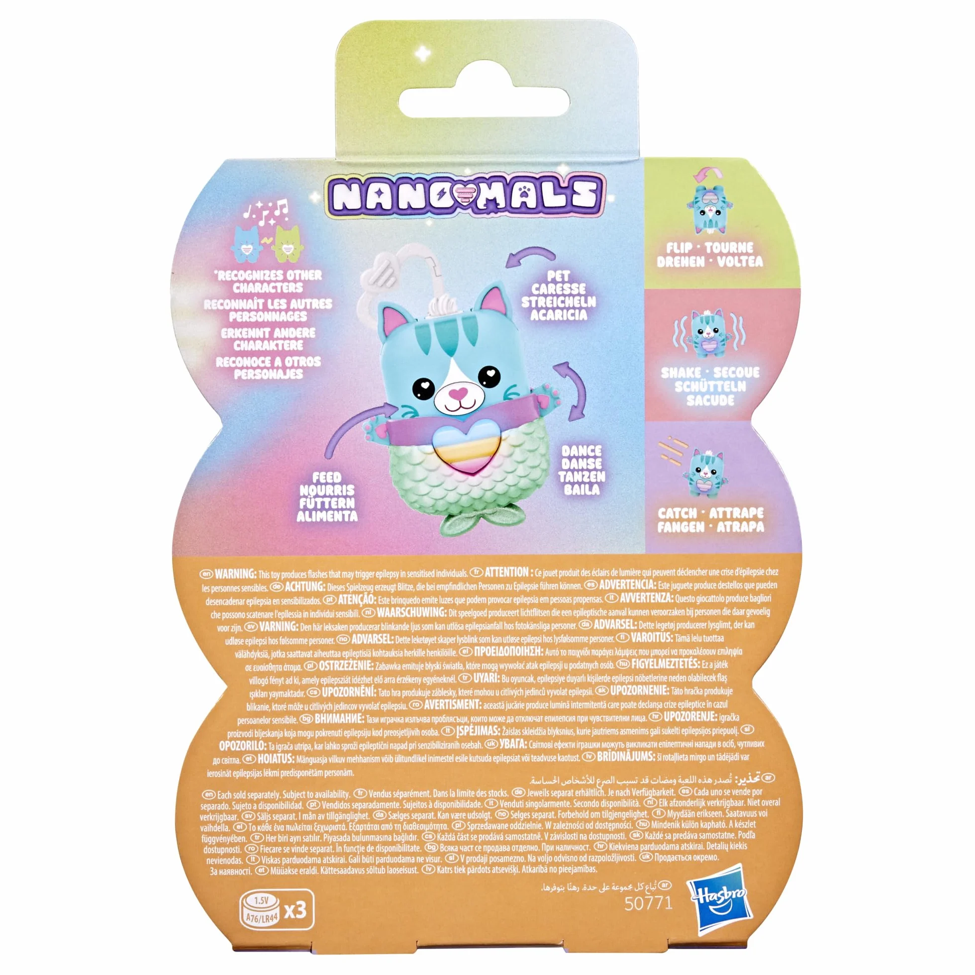 Hasbro Nano-mals, Pawtricia la gatita Azul, Mascota electrónica de Tipo Fidget