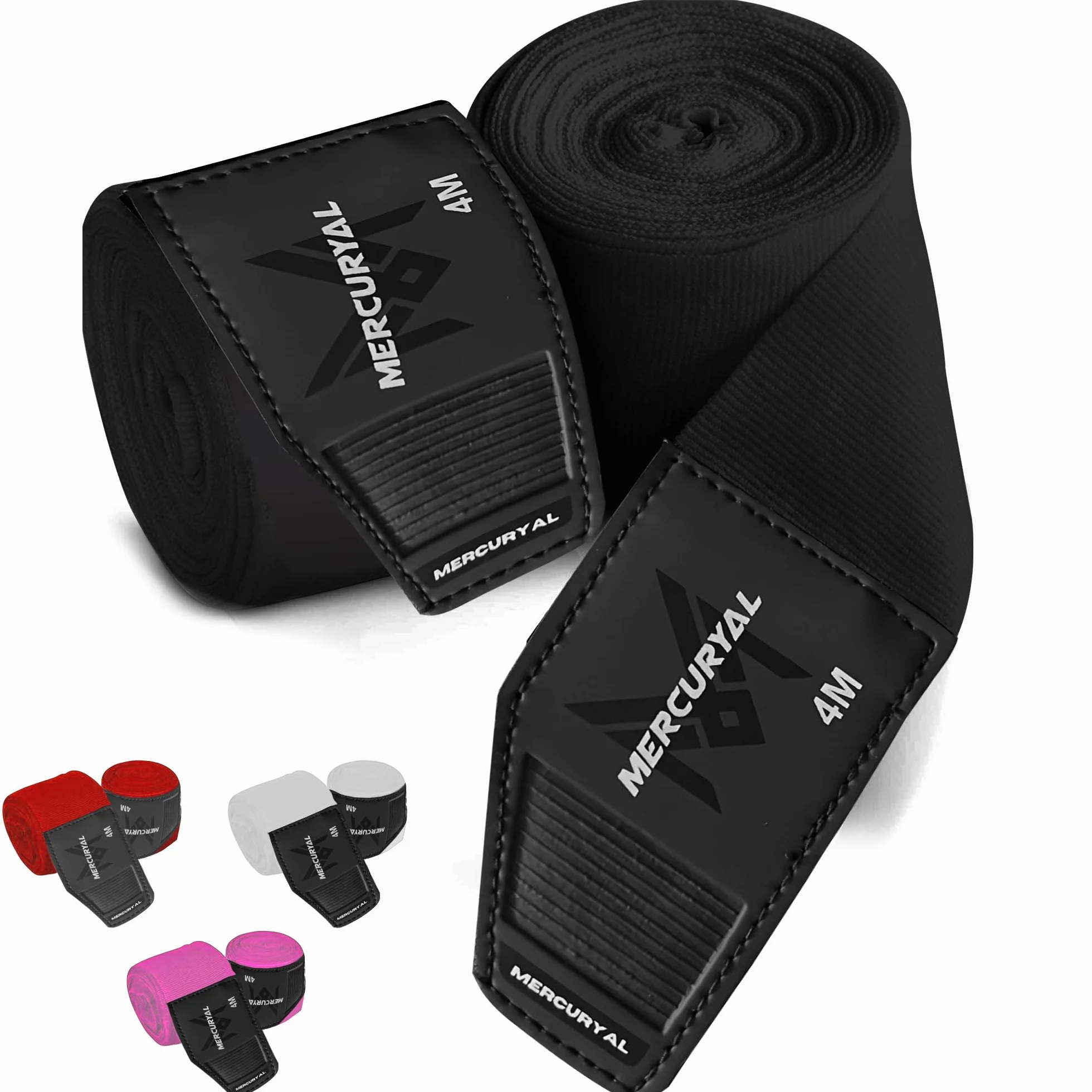 MERCURYAL Vendas Boxeo 4m para Proteger la Mano - Guantes Interiores - Cinta Boxeo - Hand Wraps Muay Thai MMA Kick Boxing
