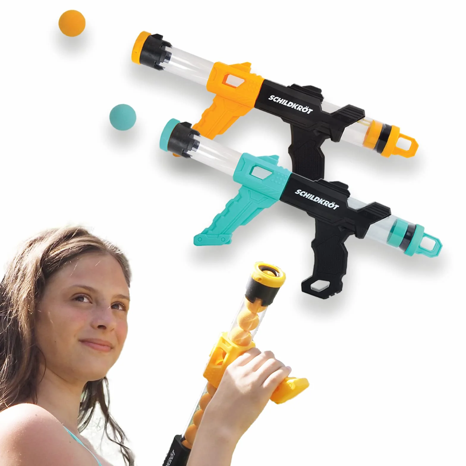 Schildkröt Pistolas de Agua para Niños | Set de 2 Pulverizadores Compactos | Diversión Interior y Exterior | Alcance de hasta 7 m | para Verano y Juegos al Aire Libre