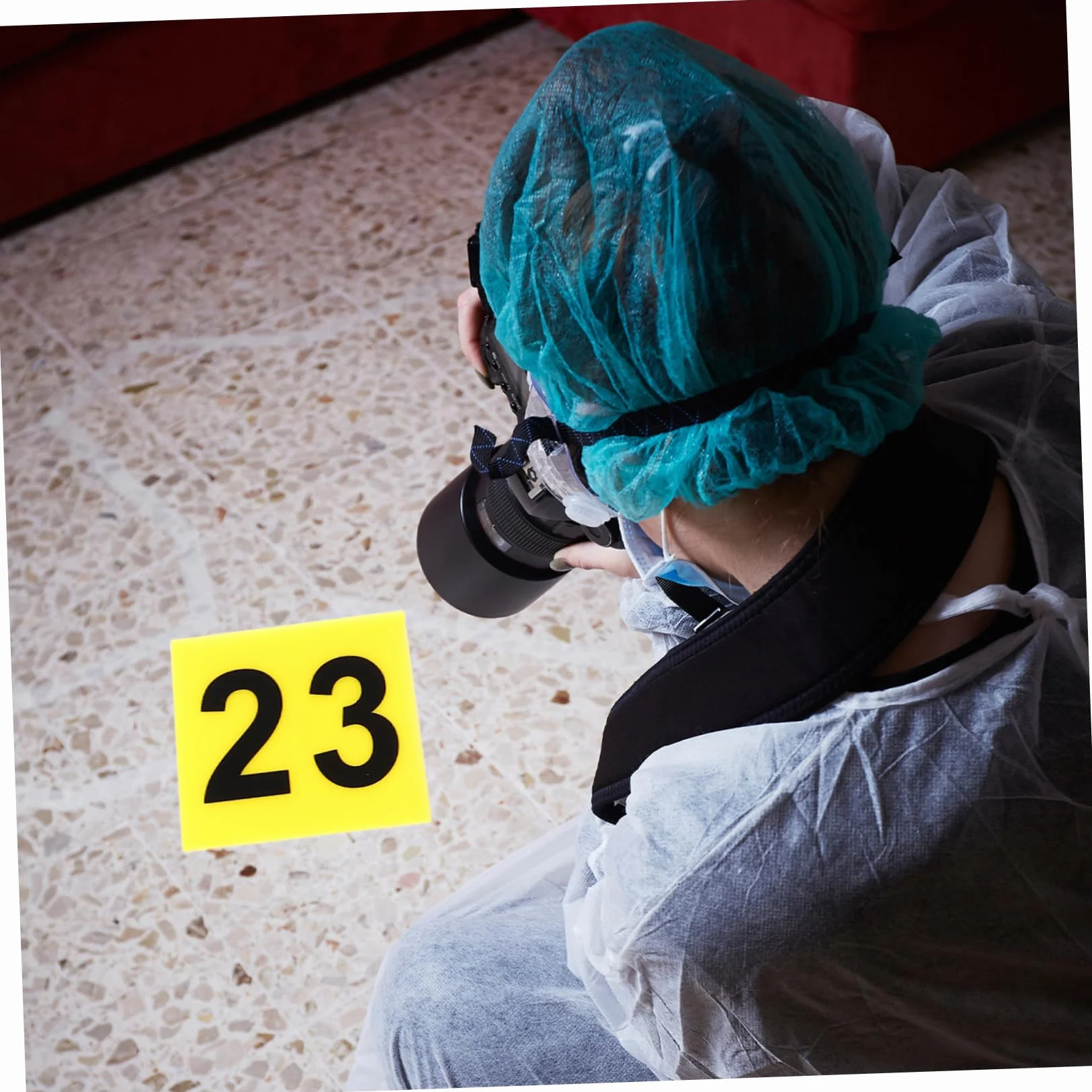 10piezas Marcadores De Evidencia Acrílicos para Escena del Crimen Números Triangulares Señalización para Mesa Resistente y Práctica Decoración Temática para Fiestas