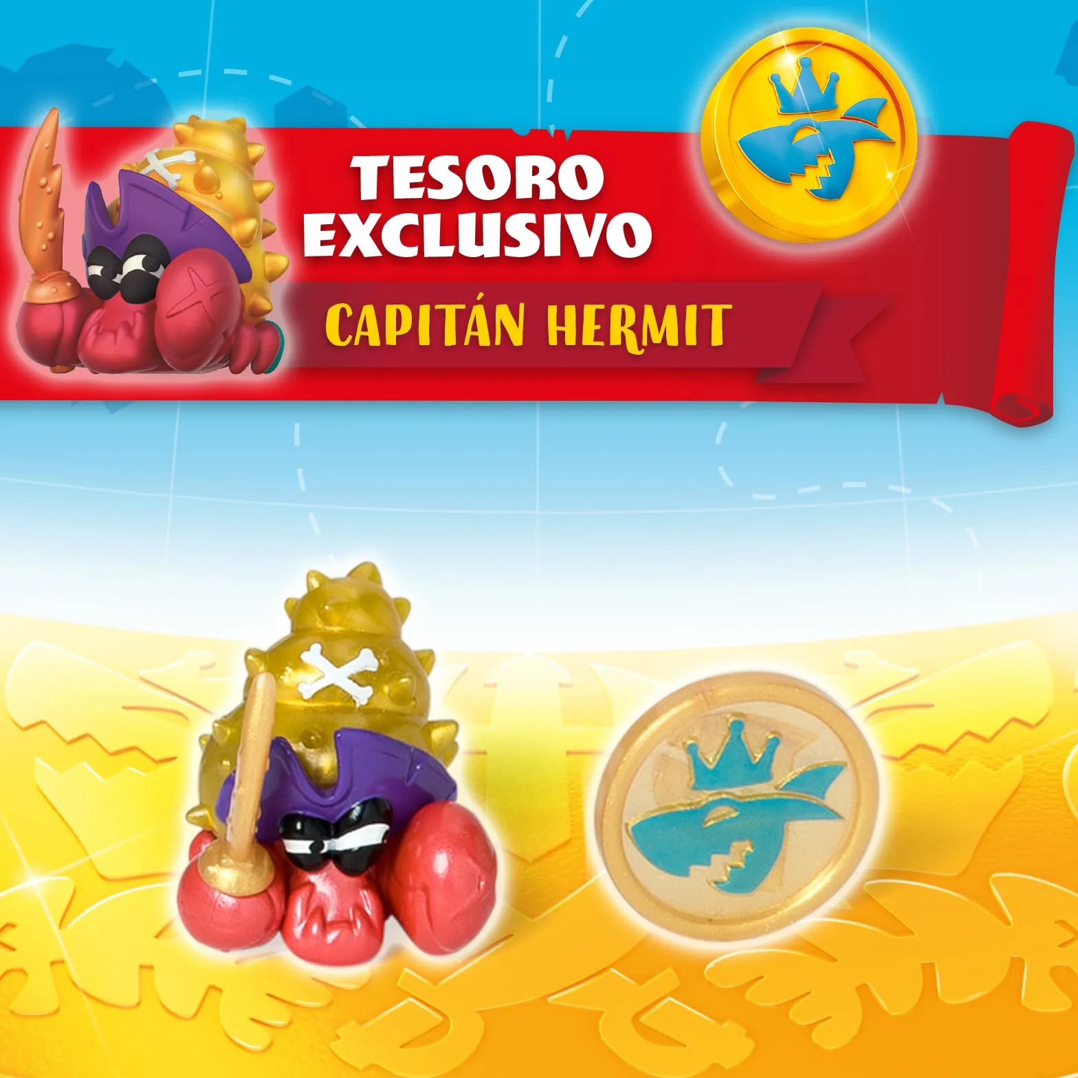 PIRATIX Adventure World King Shark Tiburón articulado con Jaula para capturar Piratix rivales Incluye tiburón Tesoro Exclusivo Piratix Exclusivo y Accesorio
