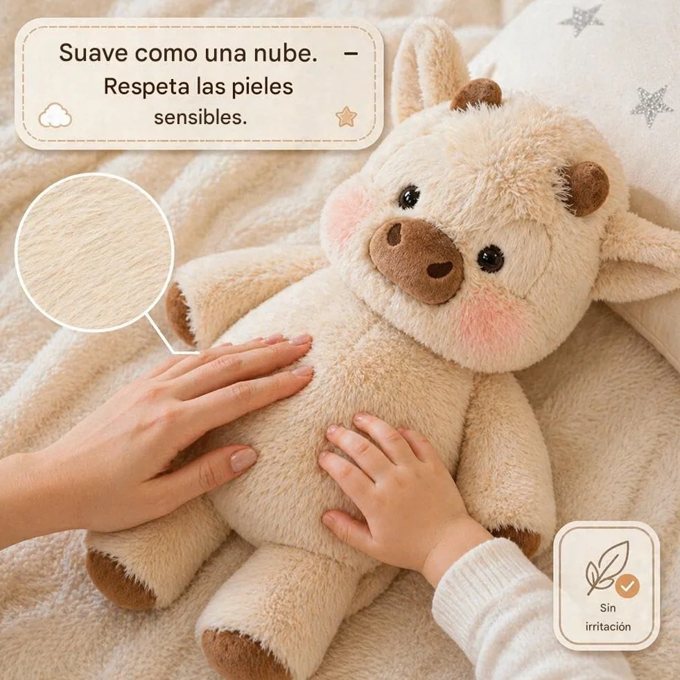 Peluche Que Corre,Vaca De Peluche Suave – Peluche De Vaca De 45 Cm – Animal Ultrasuave para Aliviar– Ideal para Abrazar, Jugar y Decorar La Habitación (A)