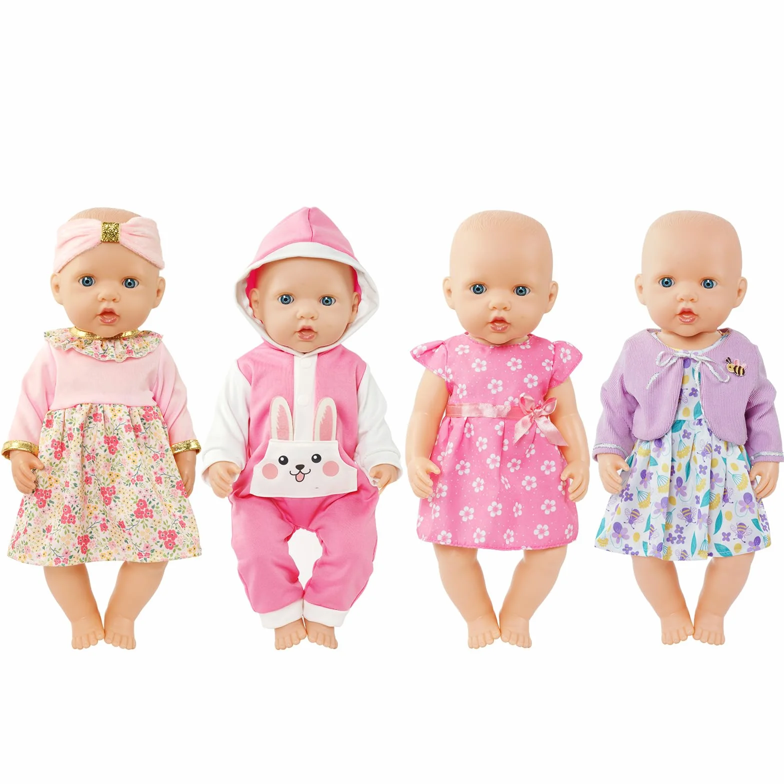 Aolso Ropa para Muñecas Bebé，4pcs Ropa para Muñecos Bebé，Conjunto de Ropa de Muñeca,Juego de Disfraz de Muñeca para Niños y Niñas,Accesorios para Muñeca(no muñecas)