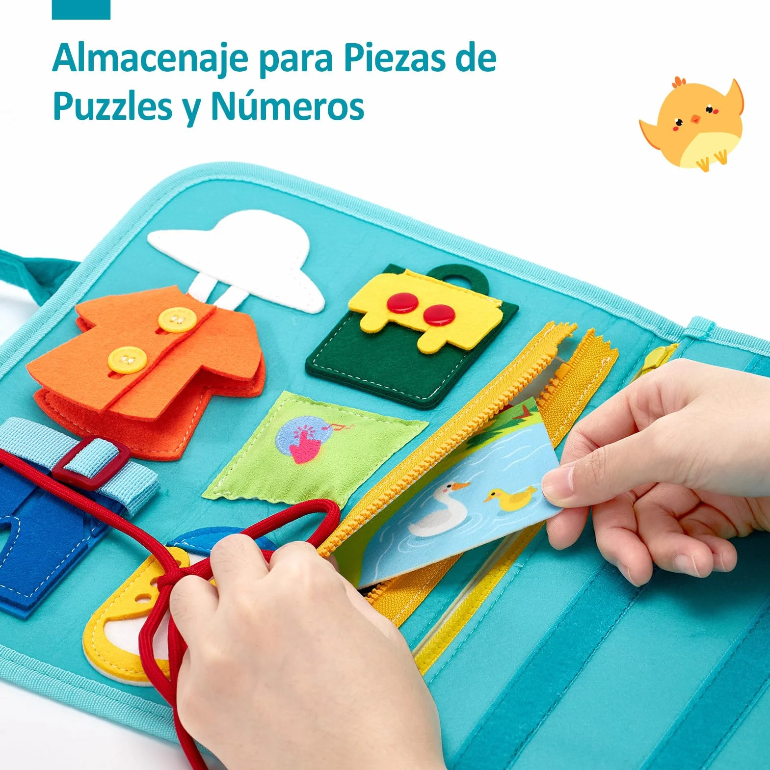 hahaland Busy Board Montessori 2 años - Tablero Sensorial de Actividades Juguetes Montessori para Niños 2 años, Regalos para Niños Cumpleaños 1 2 3 años