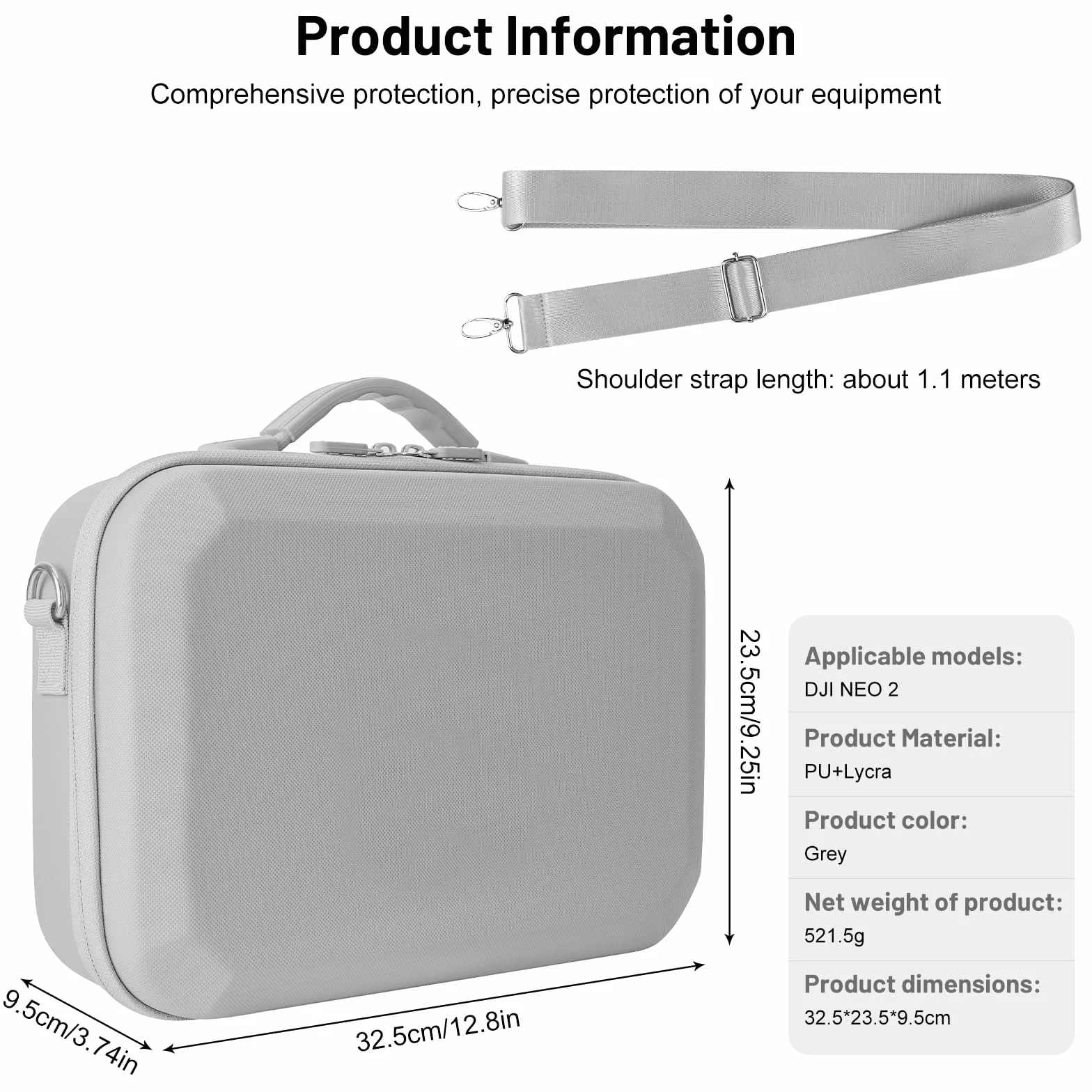 DJI Neo 2 Case, Funda de Transporte para Dron y Controlador RC-N3, Bolsa para Fly More Combo