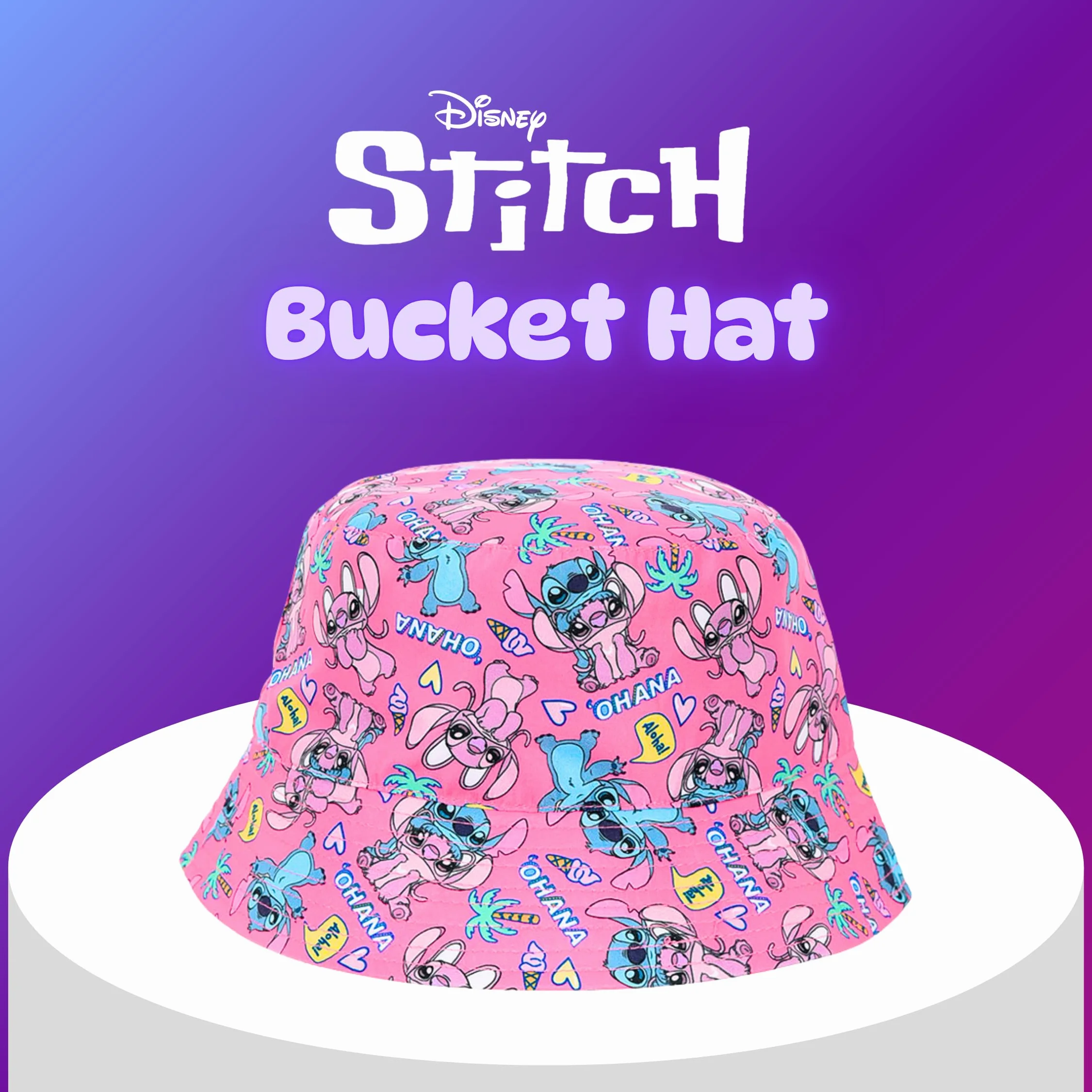 Disney Stitch Gorro para Niñas Ohana Angel Gorra de Pescador Verano Infantil
