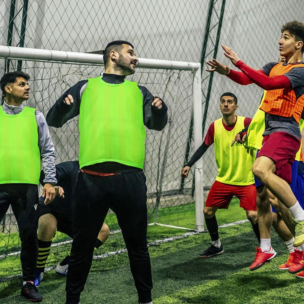 Petos Futbol 6Pcs Chaleco de Entrenamiento de Malla Transpirable para Niños Adultos Fútbol Baloncesto