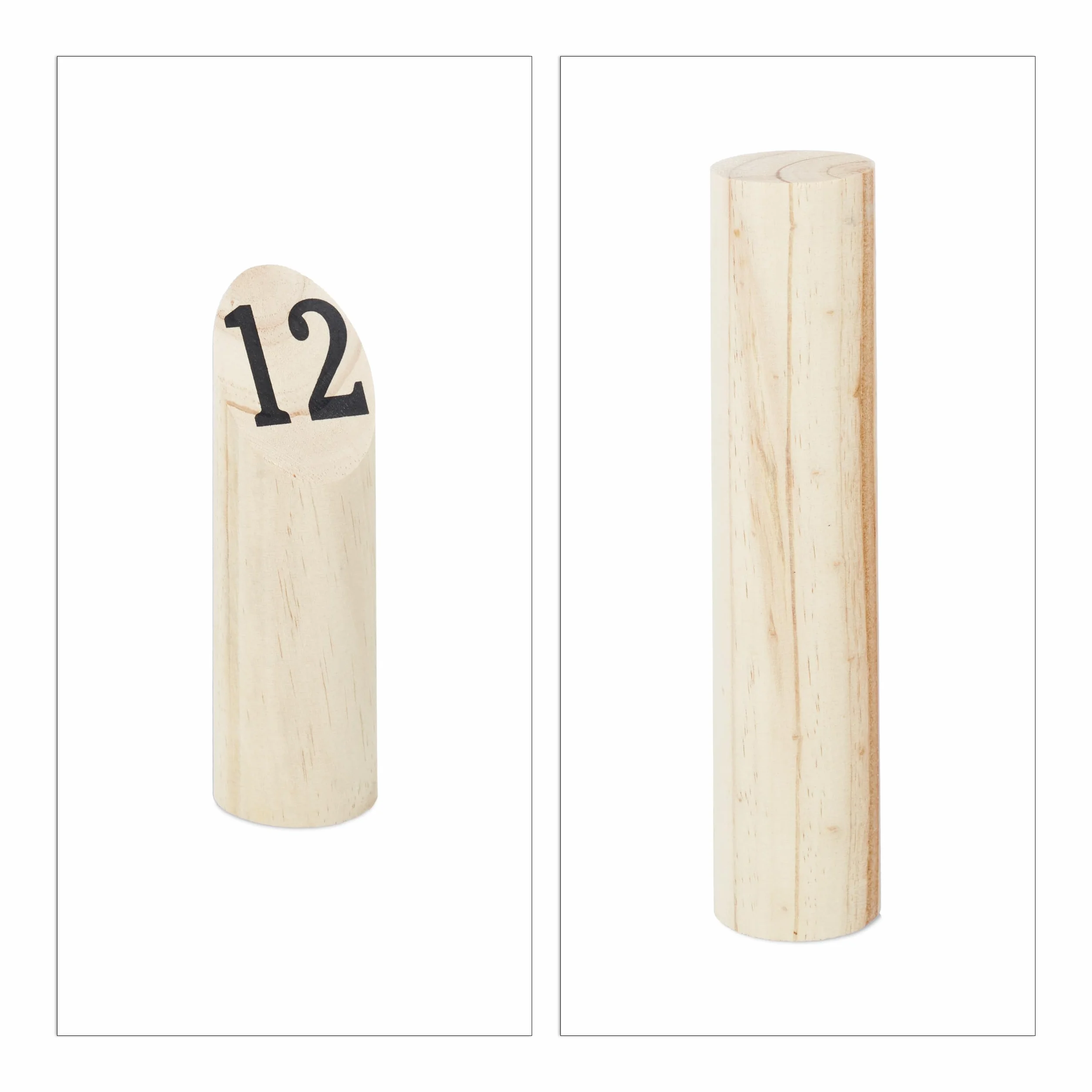 Relaxdays Kubb Viking Game, Juego de Lanzamiento finlandés, Madera Natural, Juego al Aire Libre, Adultos y niños