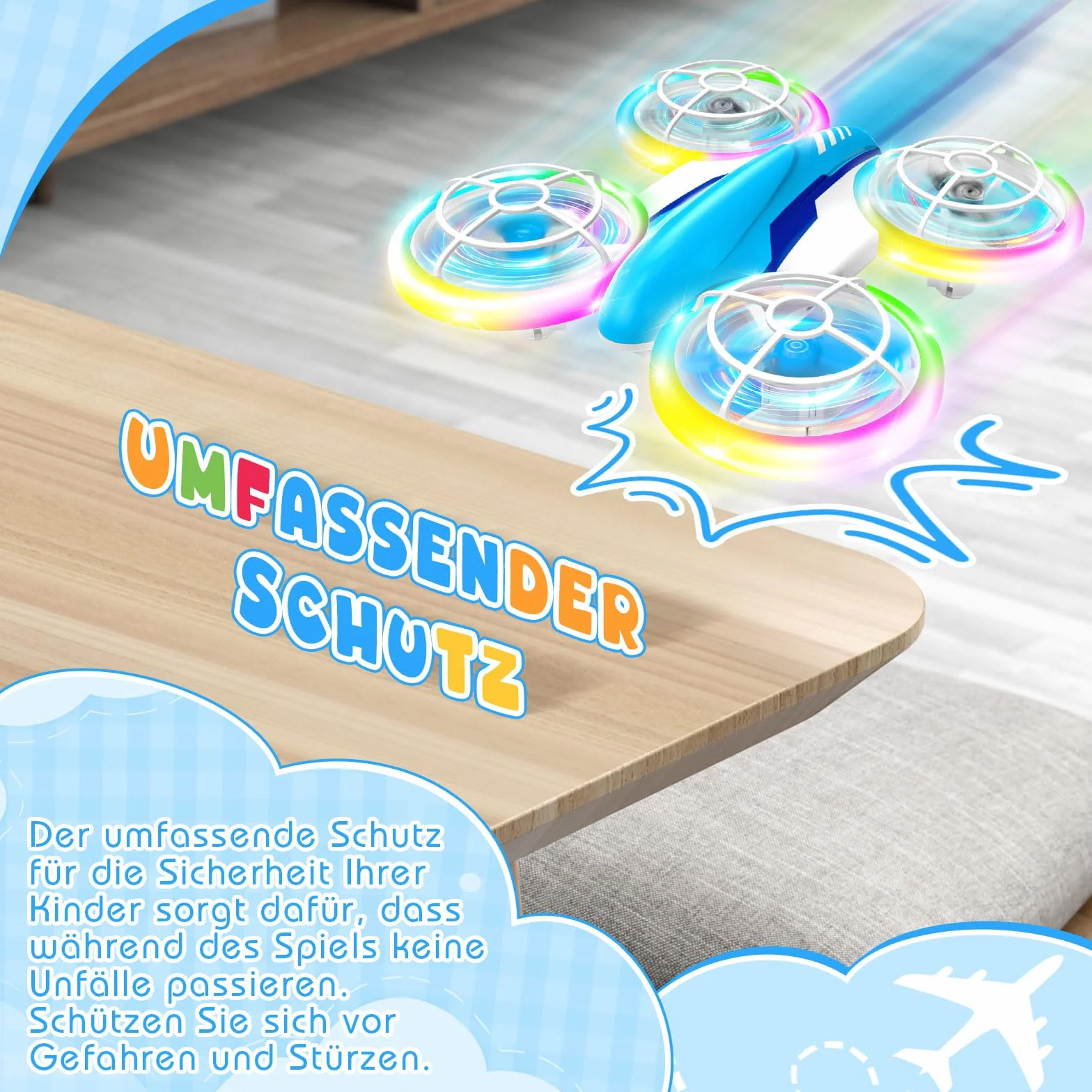 YIKANWEN Dron RC para Niños 6-14 Años con Luces LED, Vuelo 360°