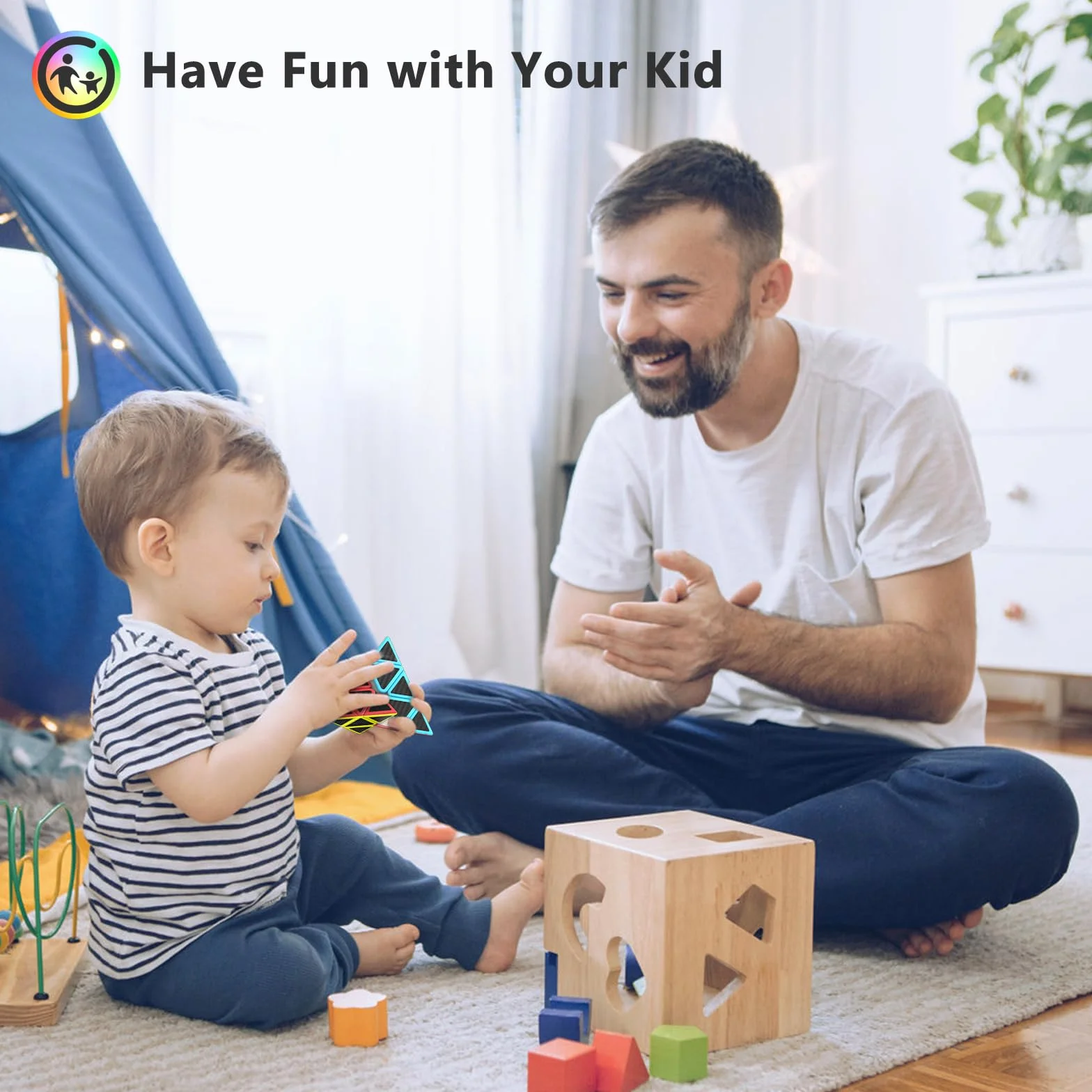 Vdealen Speed Cubo Magico Piramide Magic Cube, Liso Pyramid Cubo de Velocidad para Principiantes y Usuarios Avanzados, Triangle Cube Regalo para Niños Adolescentes Adultos(Fibra de Carbono)