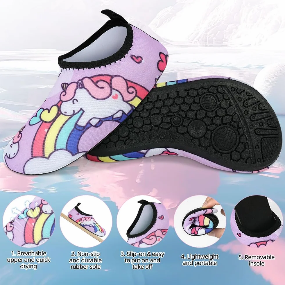 Escarpines Niño Niña Zapatos de Agua Antideslizantes Playa Descalzos Natación 24-31 EU