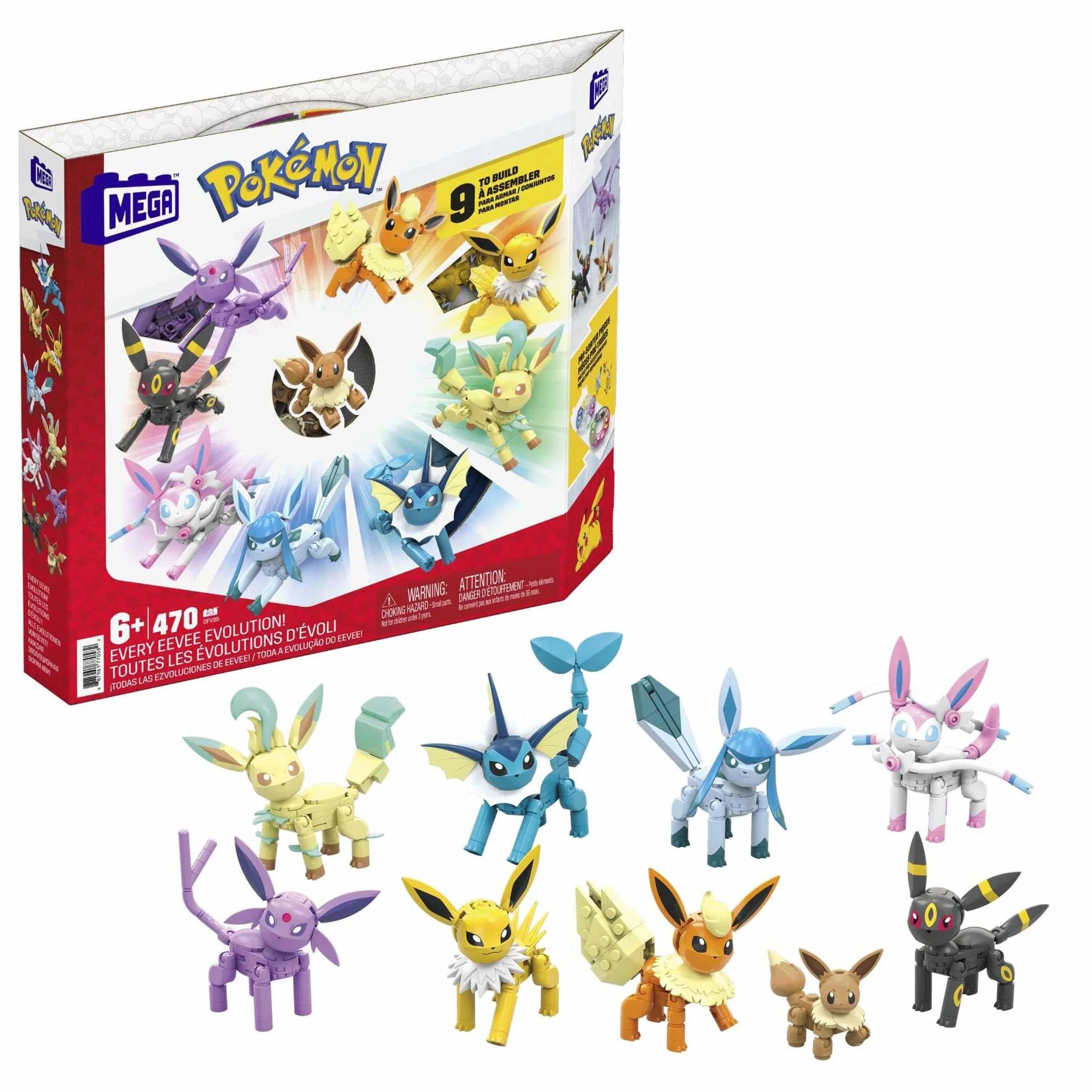 Mega Construx™ Pokémon™ Pack de evoluciones Eevee, juguete de construcción niños +6 años (Mattel GFV85)