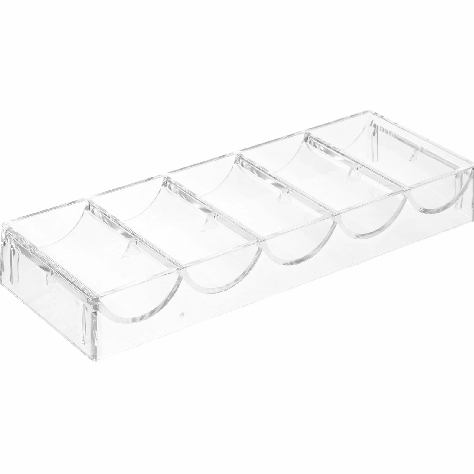 Gatuida Caja Transparente de Acrílico Resistente 5 Compartimentos para Almacenamiento de Fichas de Póquer, Diseño Portátil y Gran Capacidad para Texas Poker