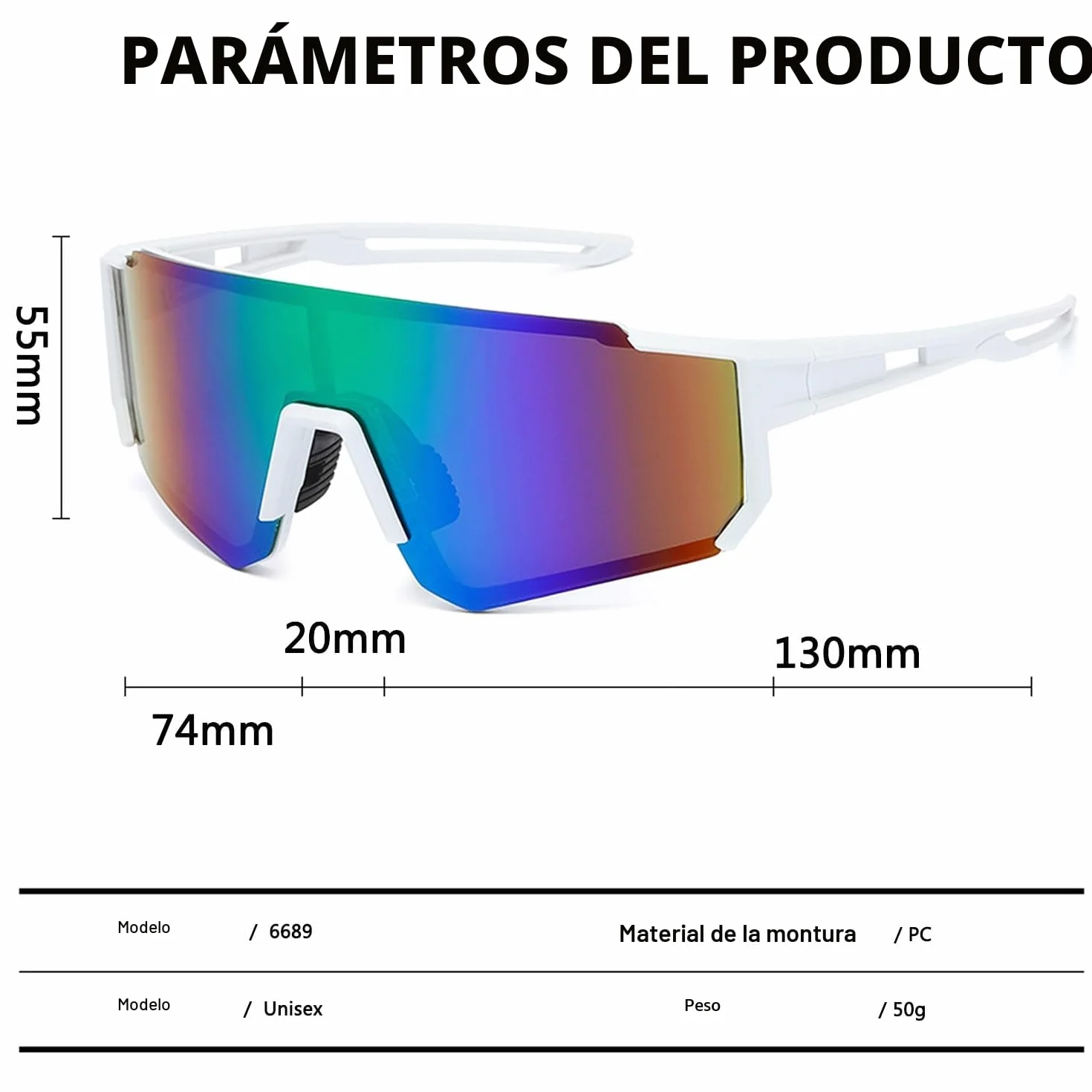 Gafas de Sol Deportivas Polarizadas UV400 para Hombre Mujer Carreras Ciclismo Esquí