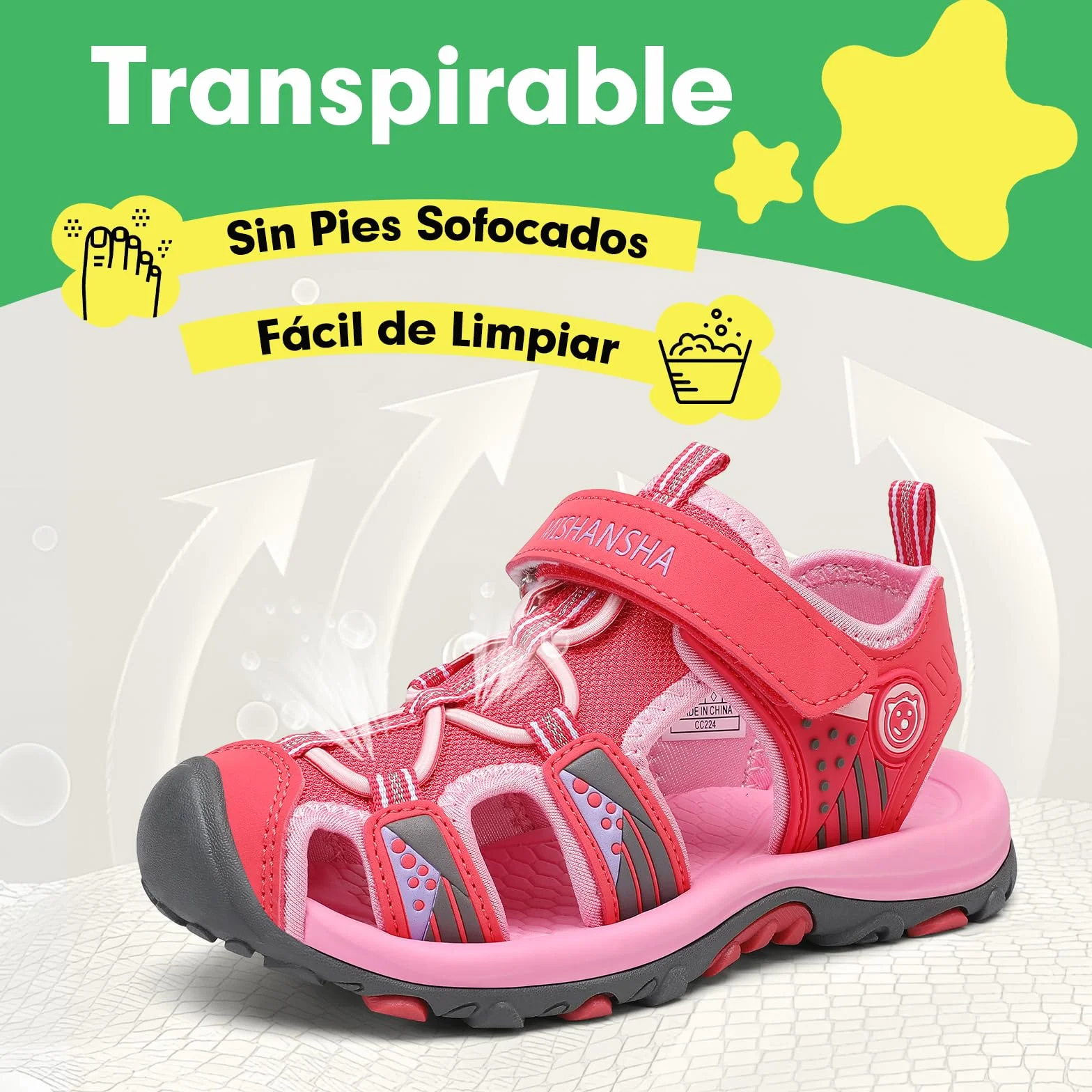 SAGUARO Sandalias Cerradas Niños Trekking Verano Zapatos Transpirable