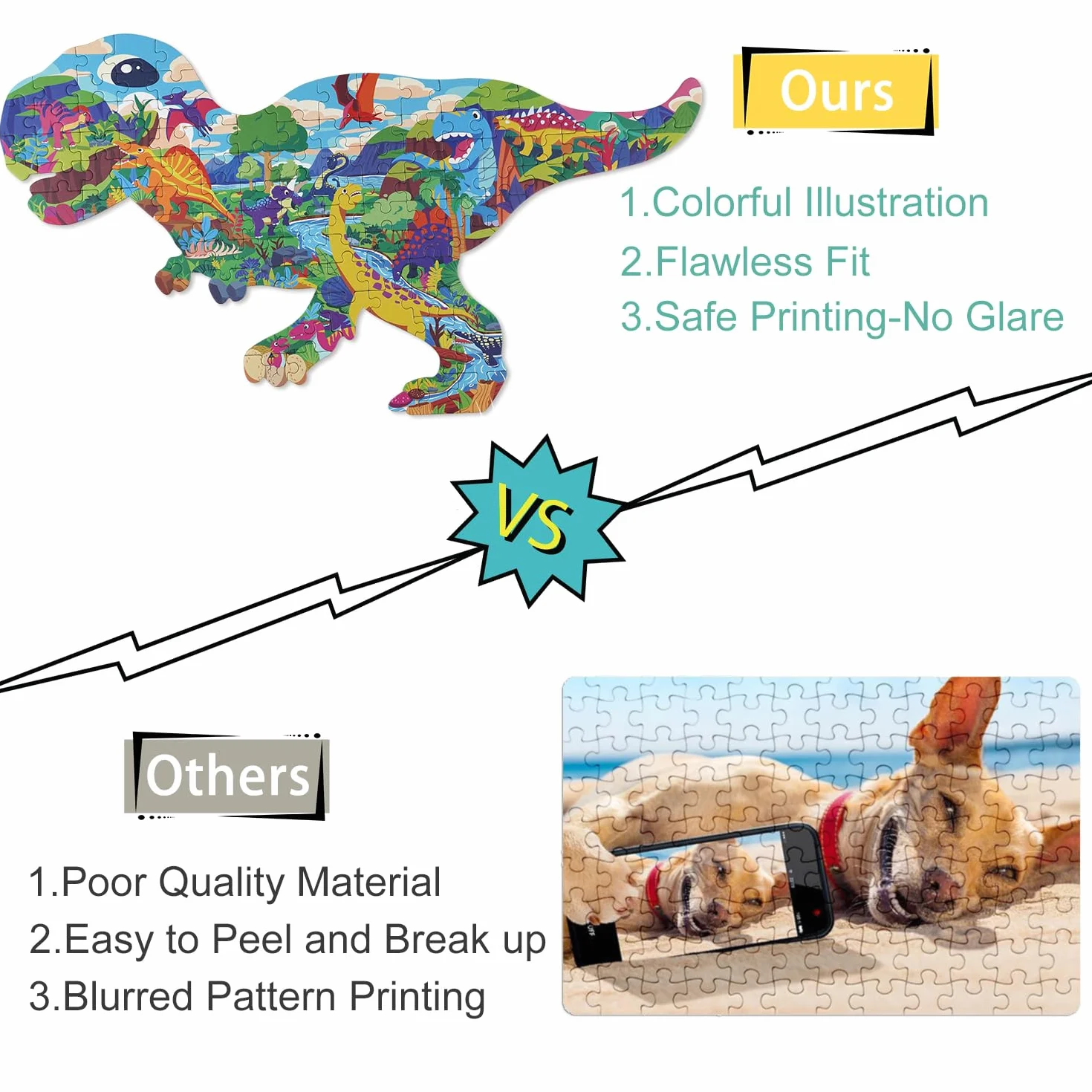Rompecabezas Tyrannosaurus Rex para Niños, Rompecabezas de 105 Piezas con Piezas Grandes para Niños de 4, 5, 6, 7, 8, 9, 10 Años.