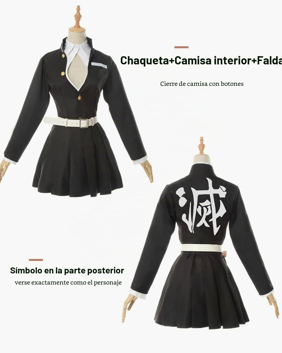 Fiamll Tanjirou Zenitsu Giyuu Disfraz de cosplay para anime japonés, kimono, demonio, disfraz de Halloween