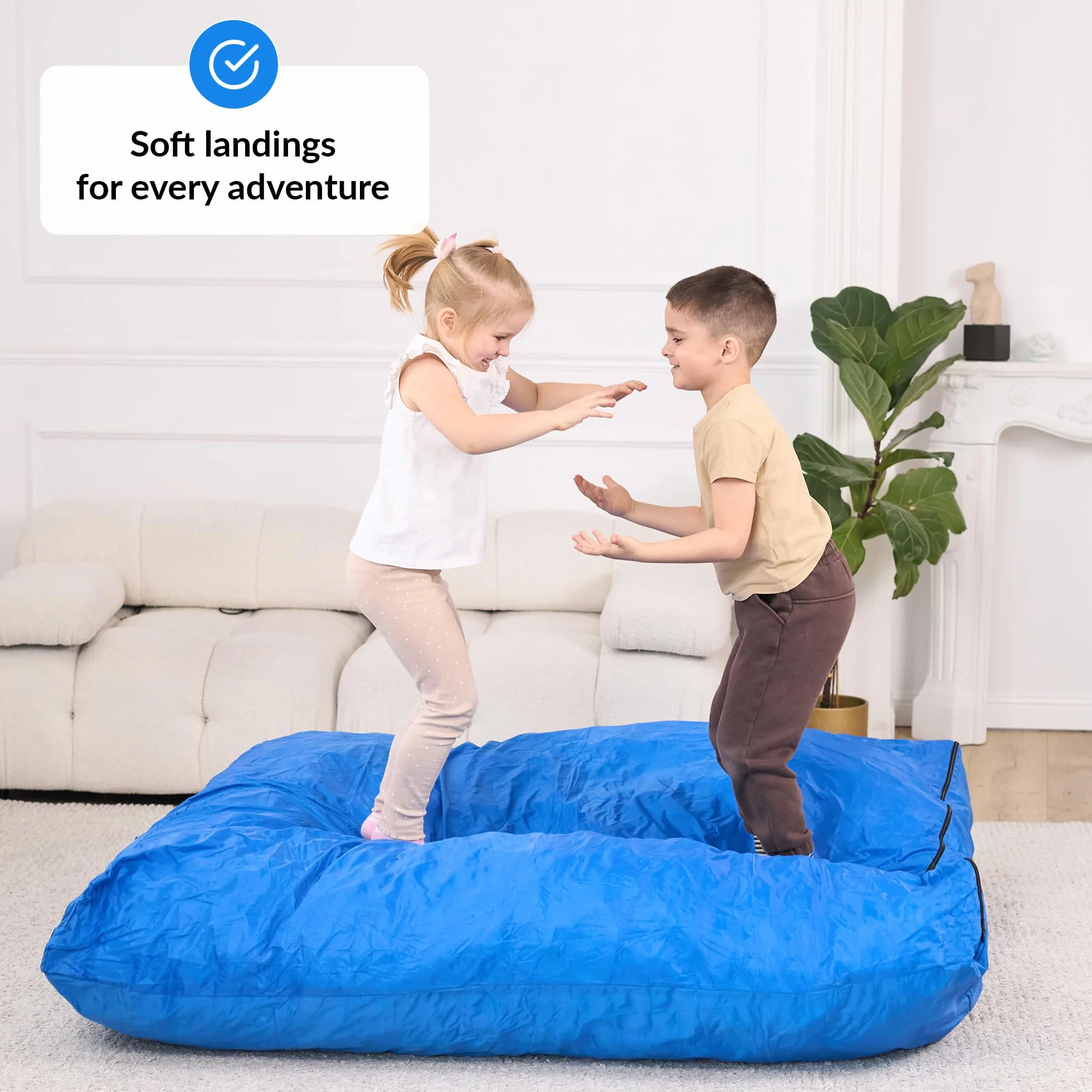 Alfombra Sensorial Crash Pad para Niños 152 x 152 cm Colchoneta de Espuma para Autismo Gimnasia