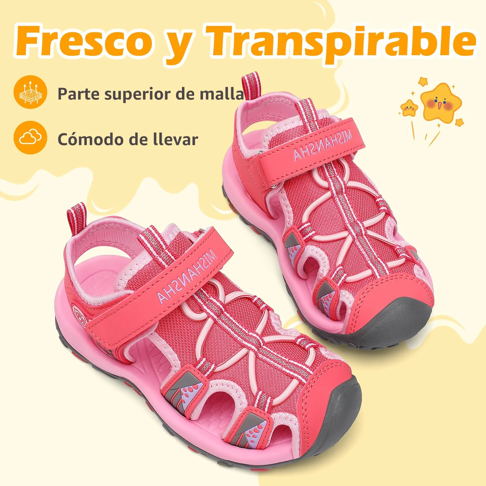Mishansha Sandalias Niña Puntera Cerrada Ligeras Transpirables Verano 25-38