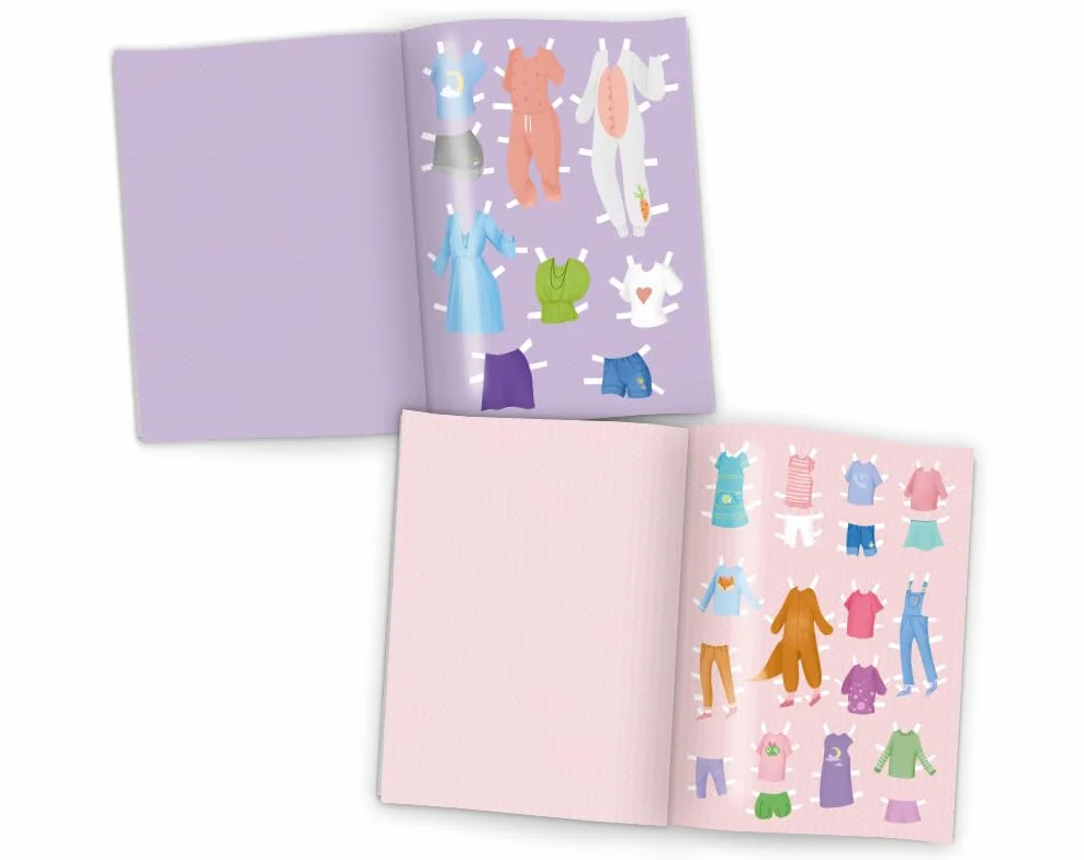 Muñecas de papel para vestir, libro de juegos de muñecas de papel (6 muñecas/una familia de mamá, papá, hija, hijo, abuela y abuelo) con ropa para vestir