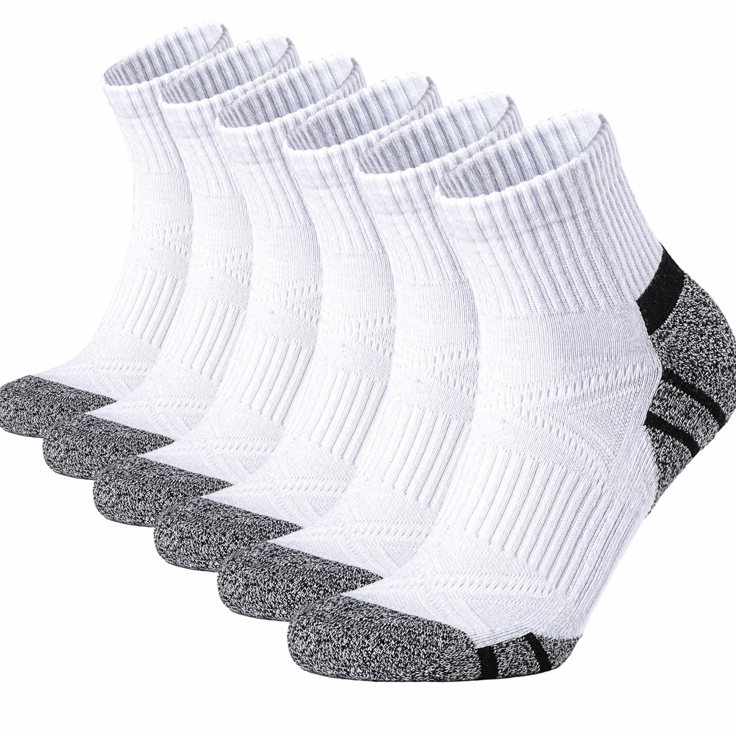 Calcetines Cortos Hombre 6 Pares, Calcetines Tobilleros Deporte Algodón Acolchado Anti-Ampollas Soporte Arco Running Tenis