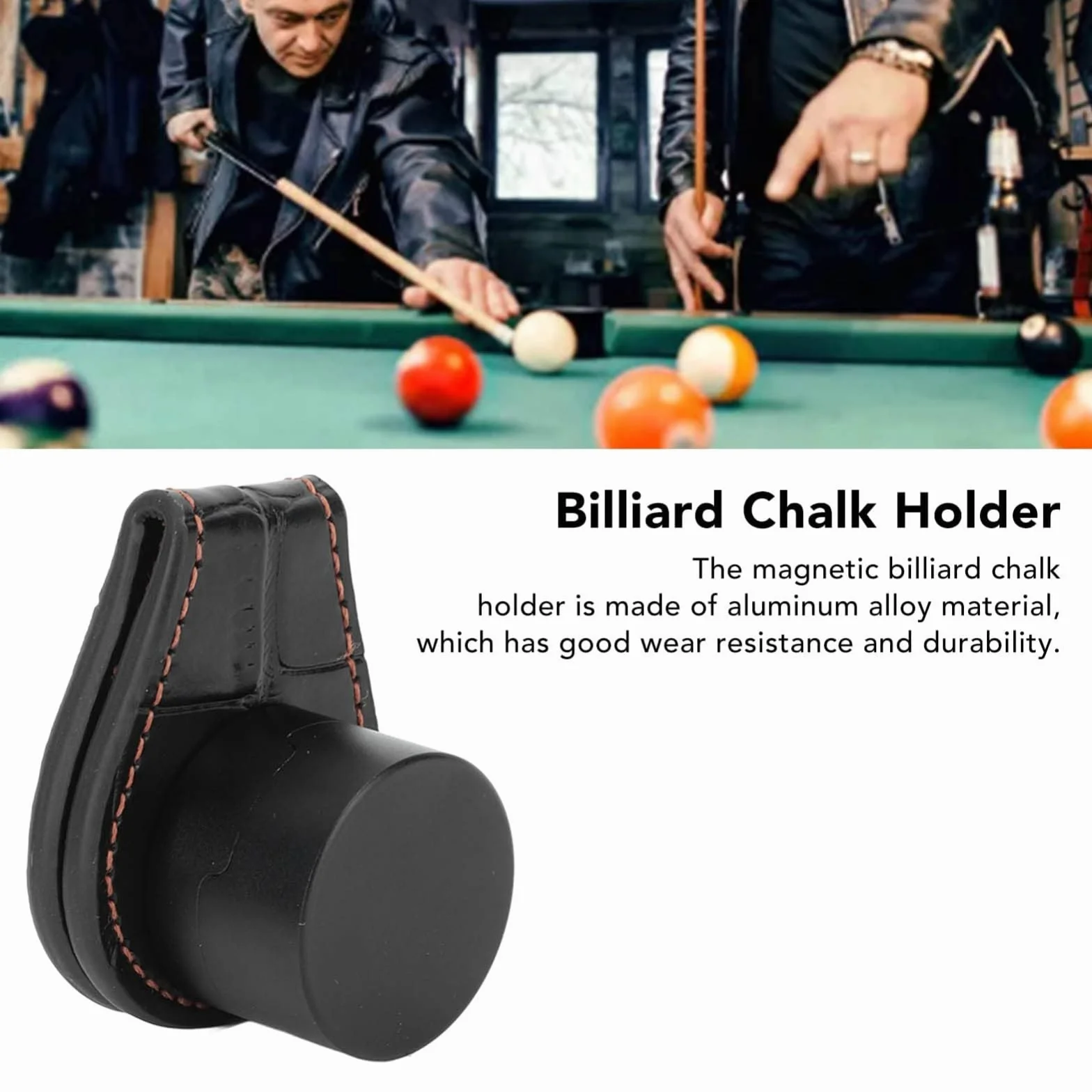 Bolsa de piel portátil para billar con clip para cinturón