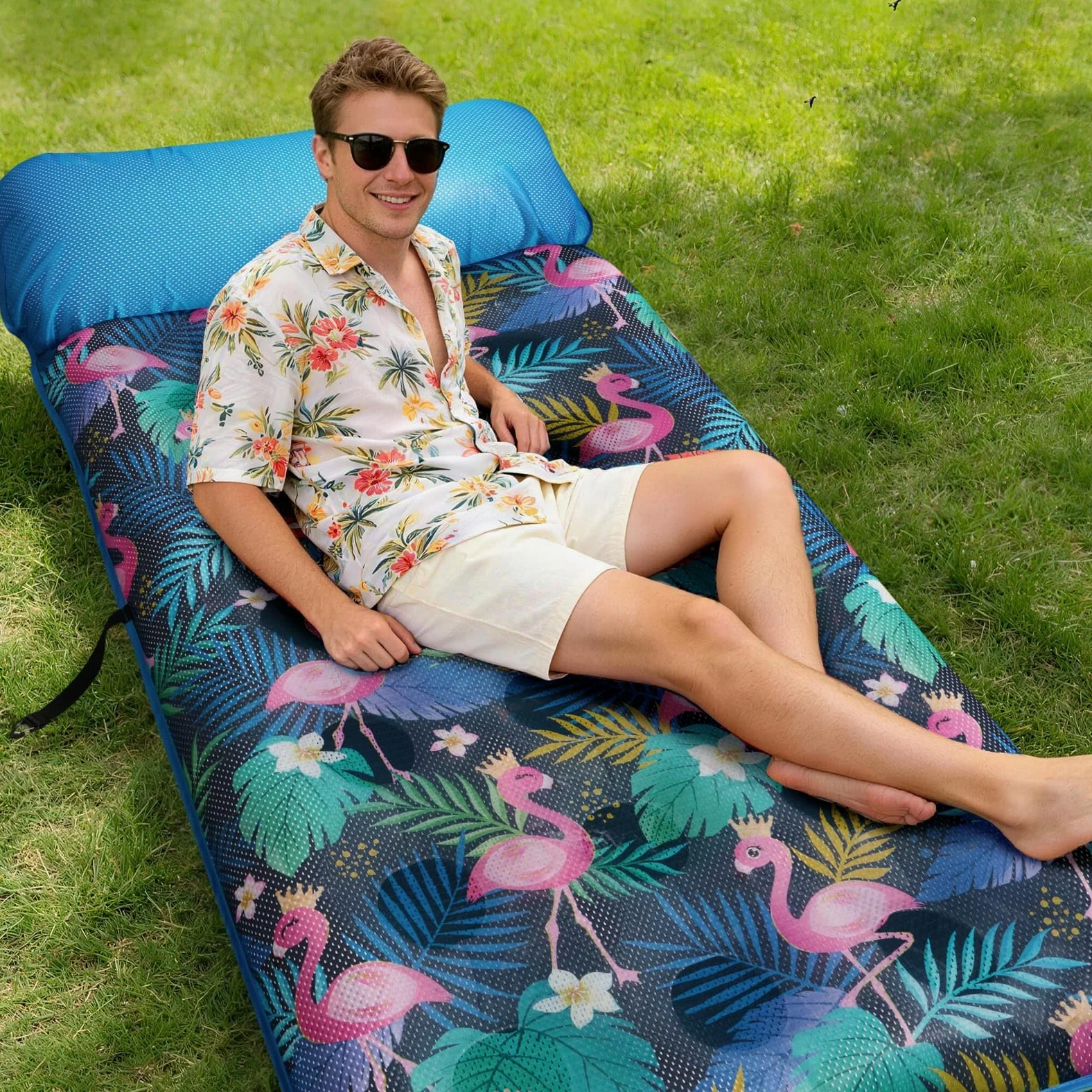 WERNNSAI Colchón hinchable para piscina, 188 x 95 cm, colchón de aire, hamaca para adultos, silla de natación, tumbona de agua como accesorio para piscina, piscina y playa, flamencos