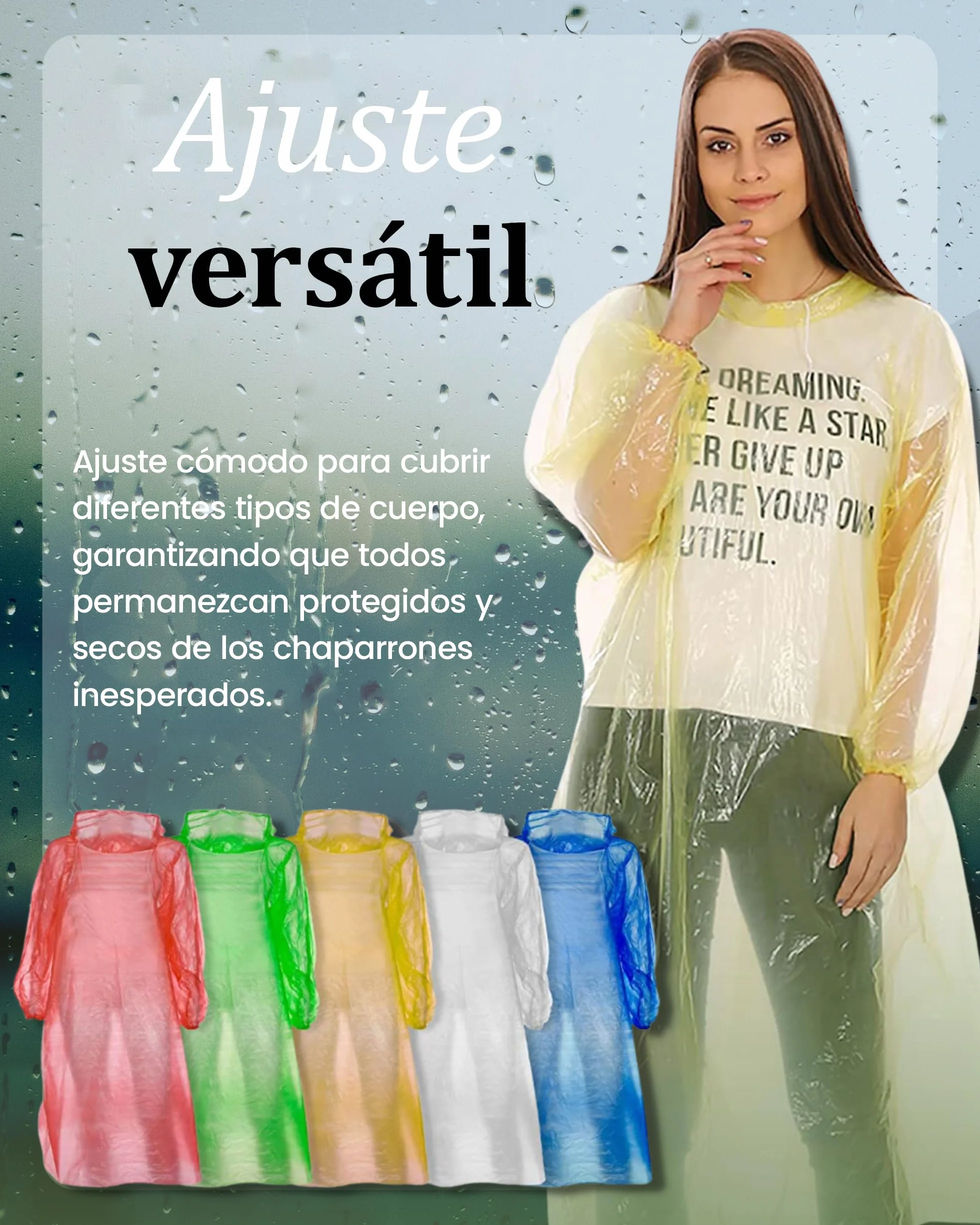 REDSTAR Waterproof Rain Poncho Family Pack - Disposable Raincoat for Adults - Emergency Raincoat Travel Festival Accessories Multicolour