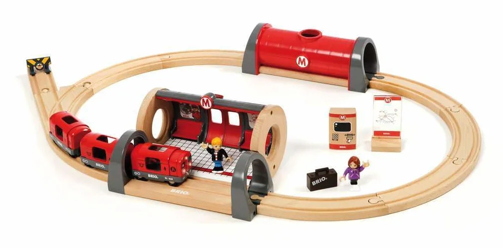 BRIO World - Set Metro, Ferrocarriles, Set de Construcción de Madera, Tren Juguete, Juguetes Niños 3 Años o más, Juegos Educativos 3 Años