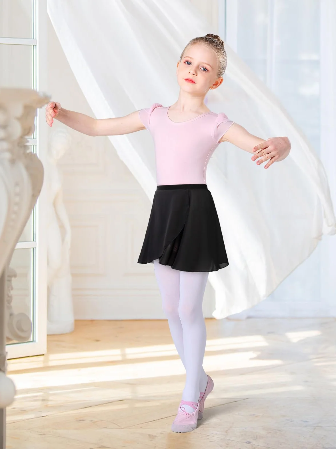 Falda Ballet Niña Mujer Altura 120-175 cm Gasa Cintura Elástica