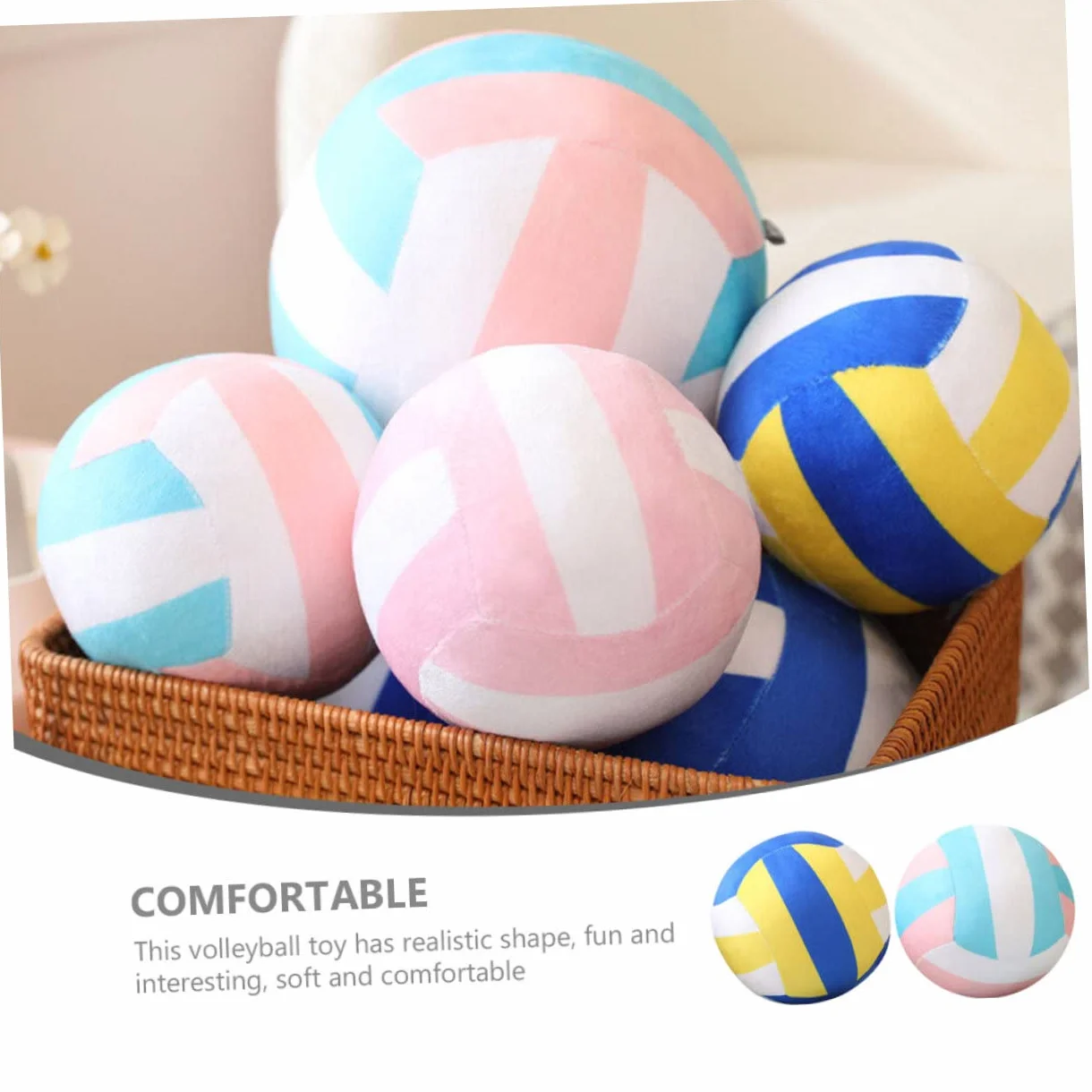 SUPVOX 2 Piezas Pelota Volleyball Peluche DecoracióN Deportiva para Dormitorio Niñas Y Regalo para Amantes del Voleibol Y Playa