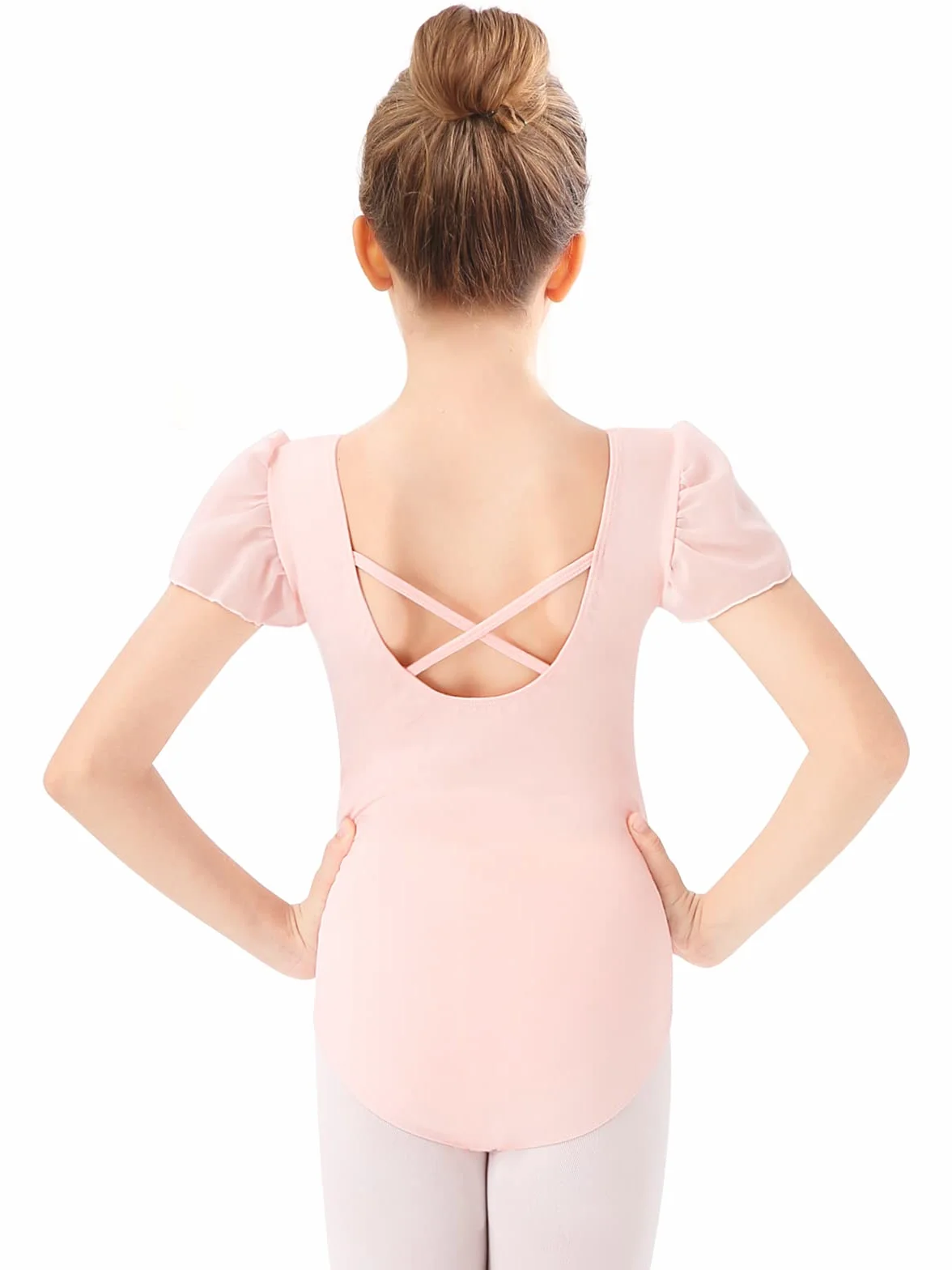 Maillot Ballet Niña Leotardo Danza Manga de Soplo 3-12 Años