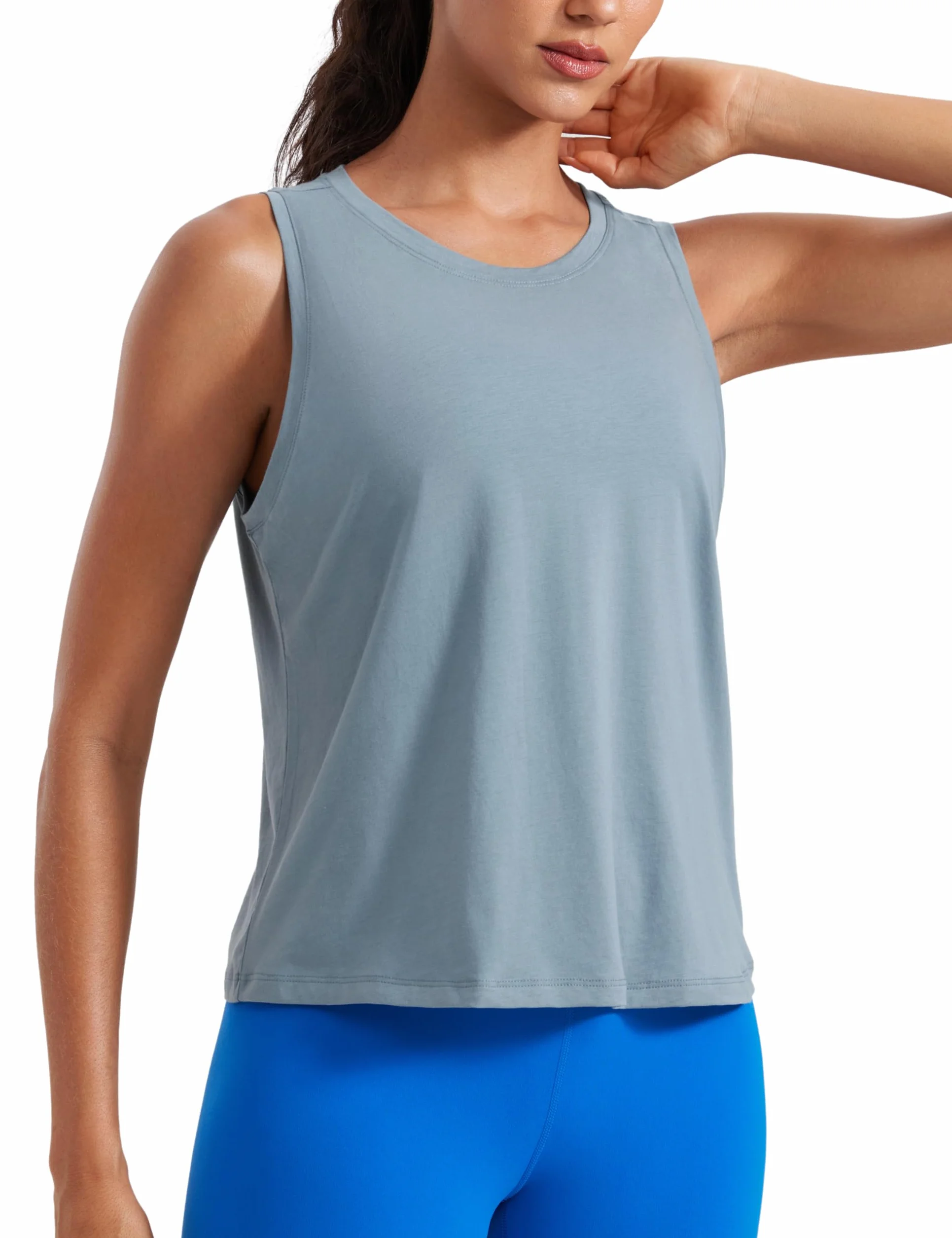 CRZ YOGA Mujer Camiseta Tirantes Sin Mangas Pima Algodón Ejercicio Gimnasio Yoga Running