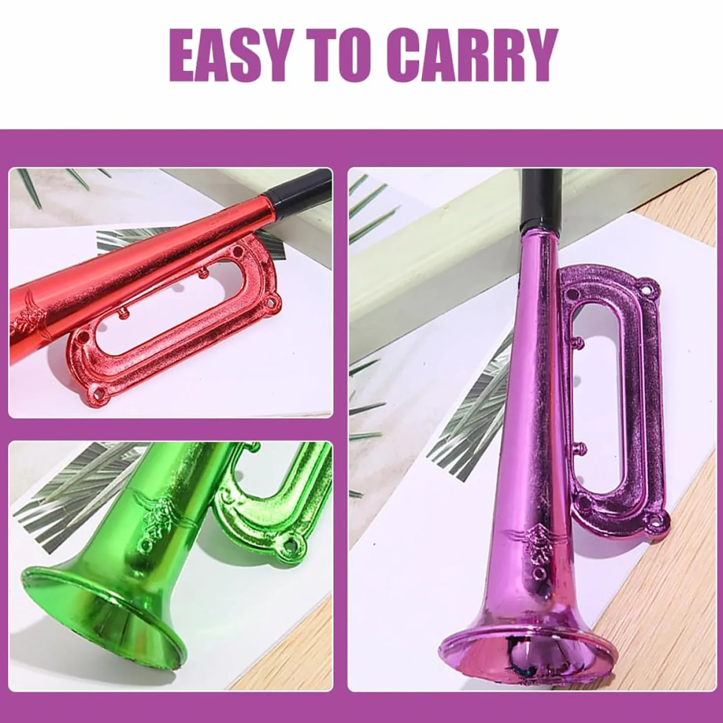 6 Piezas Bocina Trompeta De Juguete, Trompeta Porristas Bocina, Musicales de Plástico, Bocina Muy Fuerte Apoyos Alegría Noisemakers, Accesorios para Fiesta Favor Regalo Niños Juguete