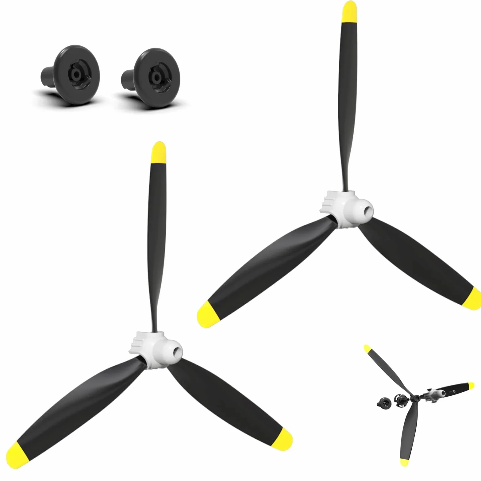 Juego completo de hélice de 3 hojas P7610805 para VOLANTEX RC Plane 761-8B Nueva versión F4U Corsair / 76116 P47 Thunderbolt, 4 juegos
