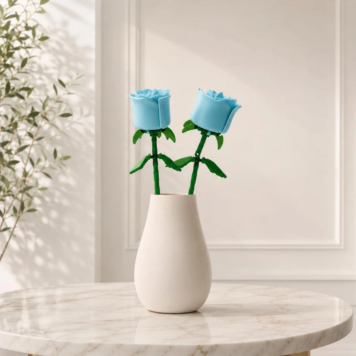 Rosas Eternas Bloques de Construcción Pack 2 - Flores Rojas para Montar DIY - Kit Manualidades Adultos - Regalo Mujer y Hombre San Valentín, Aniversario y Cumpleaños - Compatible con Rosas Lego Flores