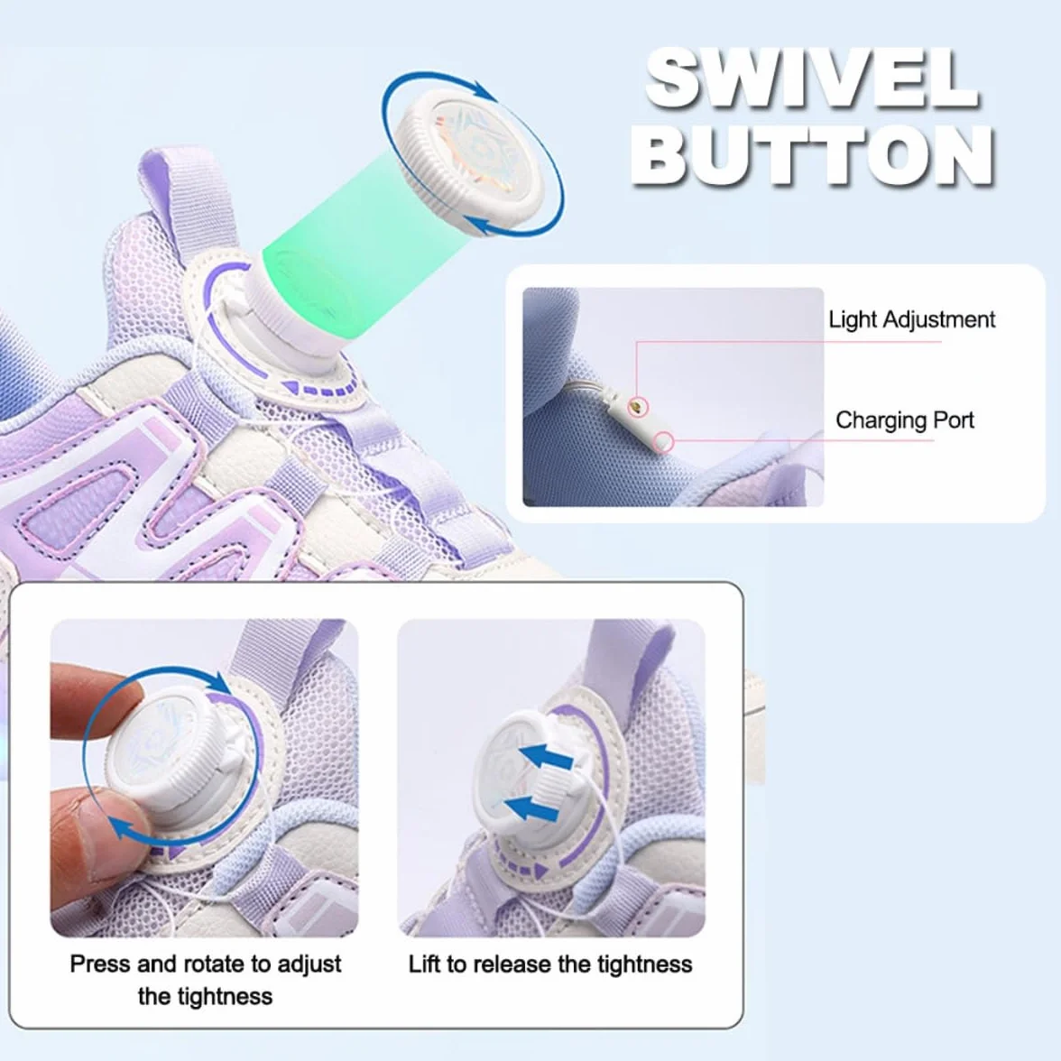 Mateju Zapatos con Ruedas para Niñas Niños, Patines con 4 Ruedas Retirable, Zapatillas de Skateboarding Brillar en la Noche